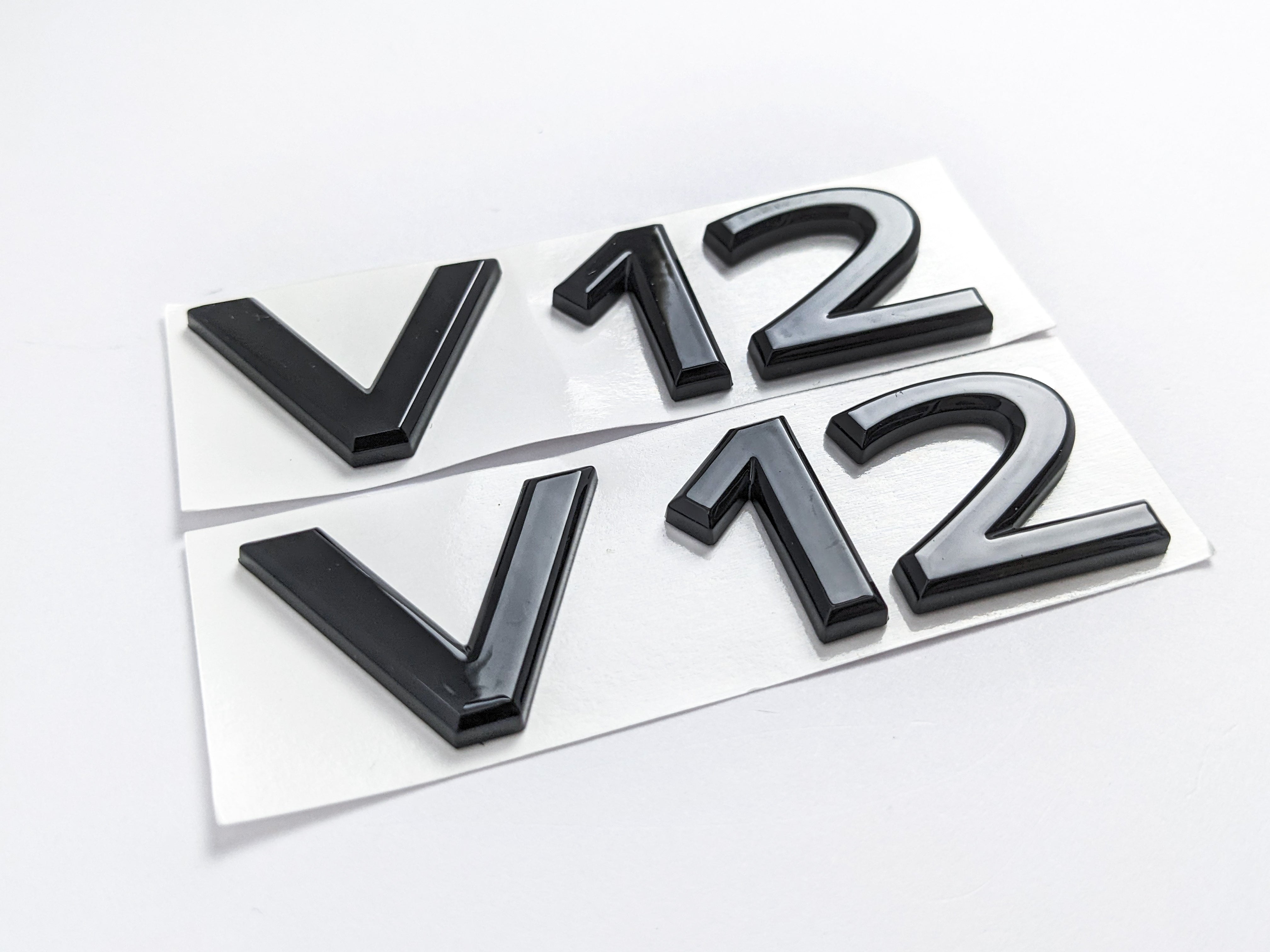Mercedes Benz V12 AMG Emblem Fender Side Badge Gloss Black Nameplate NEW Italiaspares