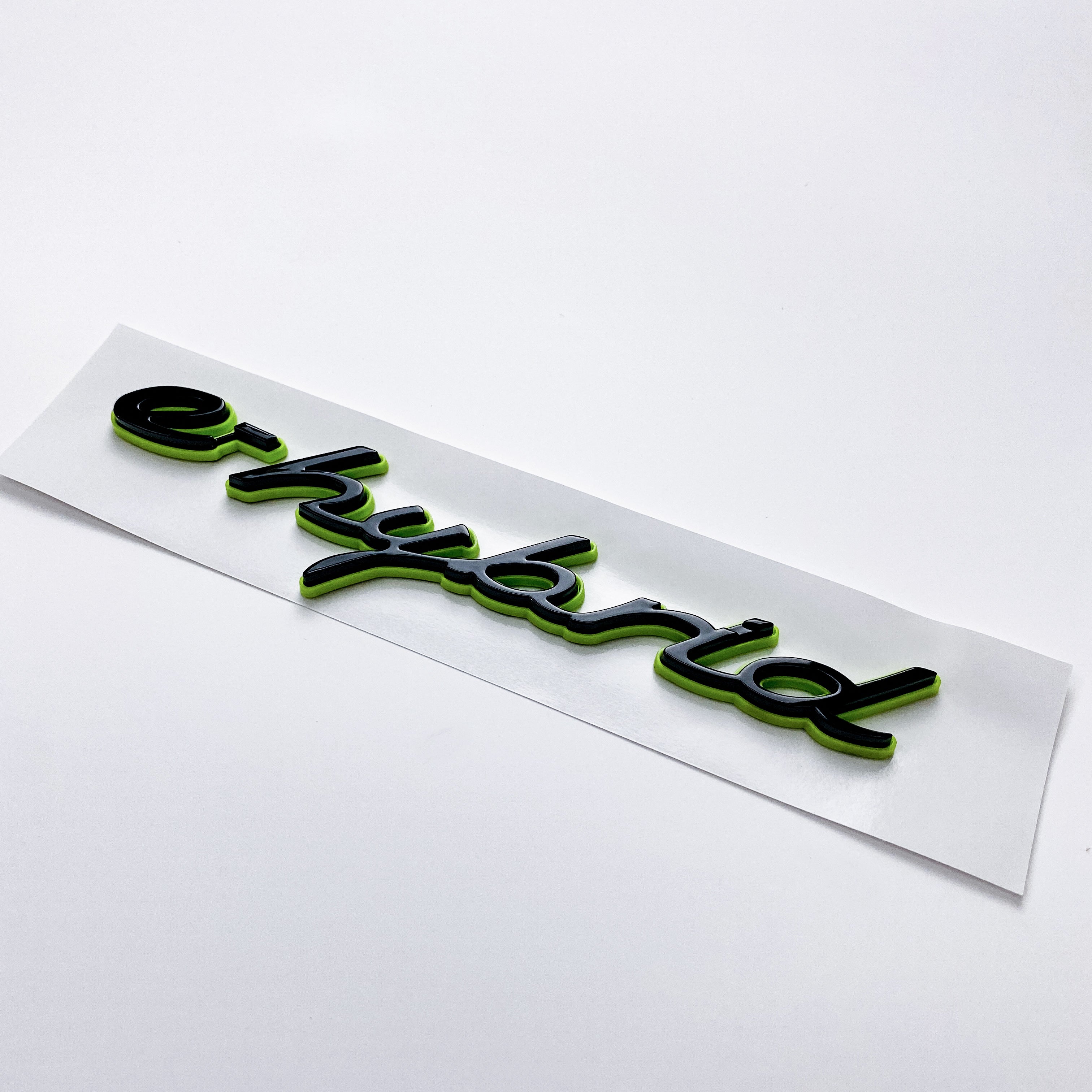 Porsche "e-hybrid" Letter Badge Emblem Car Sticker Green Base Black 971854499C Italiaspares