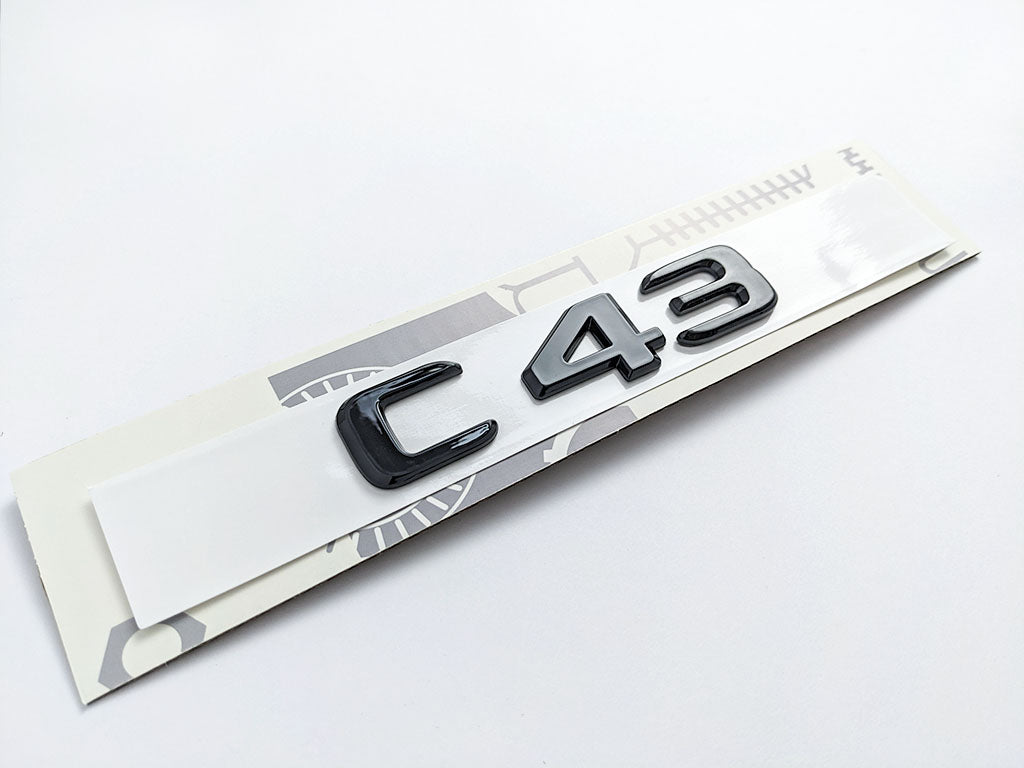 Grossy Black "C43" Rear Trunk Emblem Decal Badge For Mercedes Benz C43 Factory