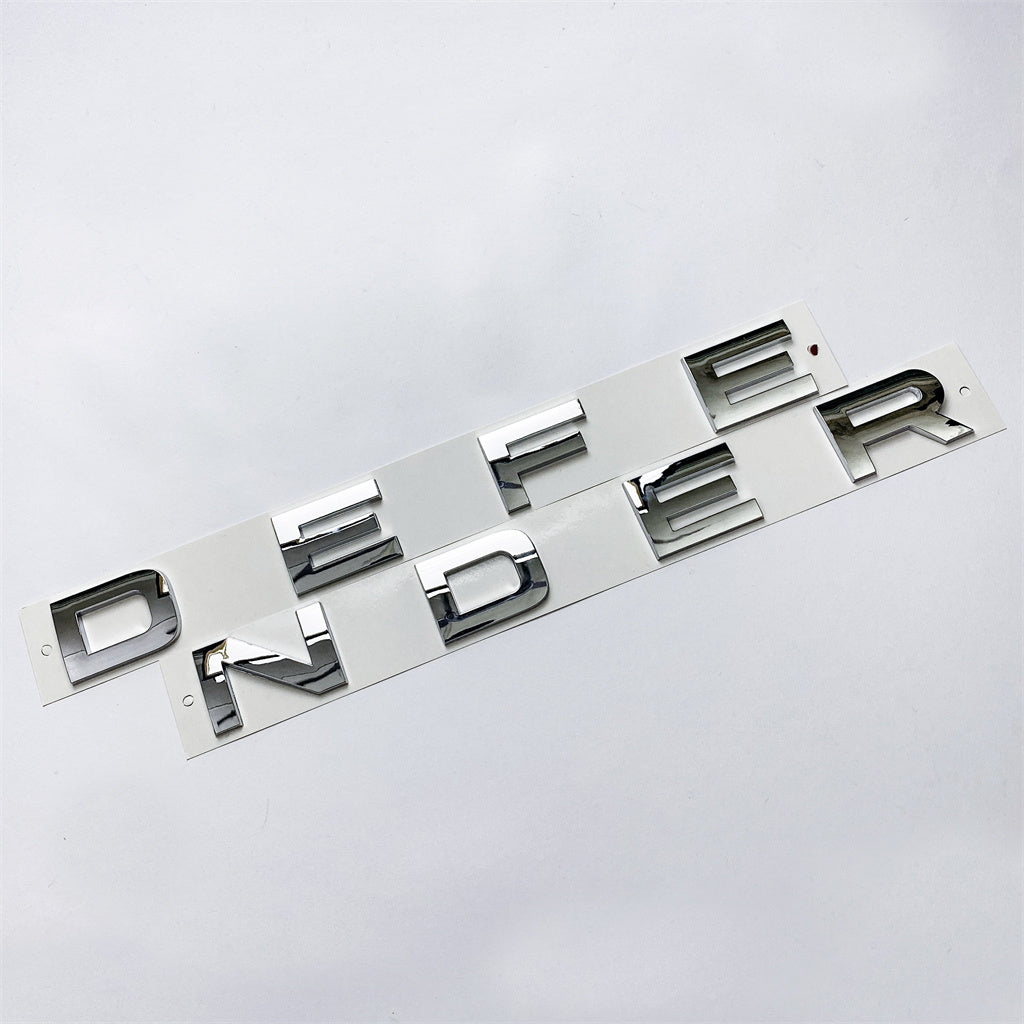 Land Rover Chrome Silver "DEFENDER" Hood Lettering Emblem Badge LR130737 Italiaspares