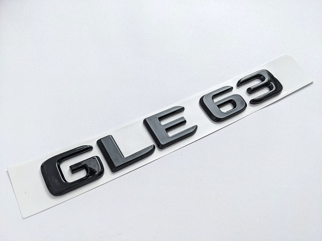 Mercedes Benz Gloss Black Letters "GLE63" Rear Trunk Emblems Badges Italiaspares