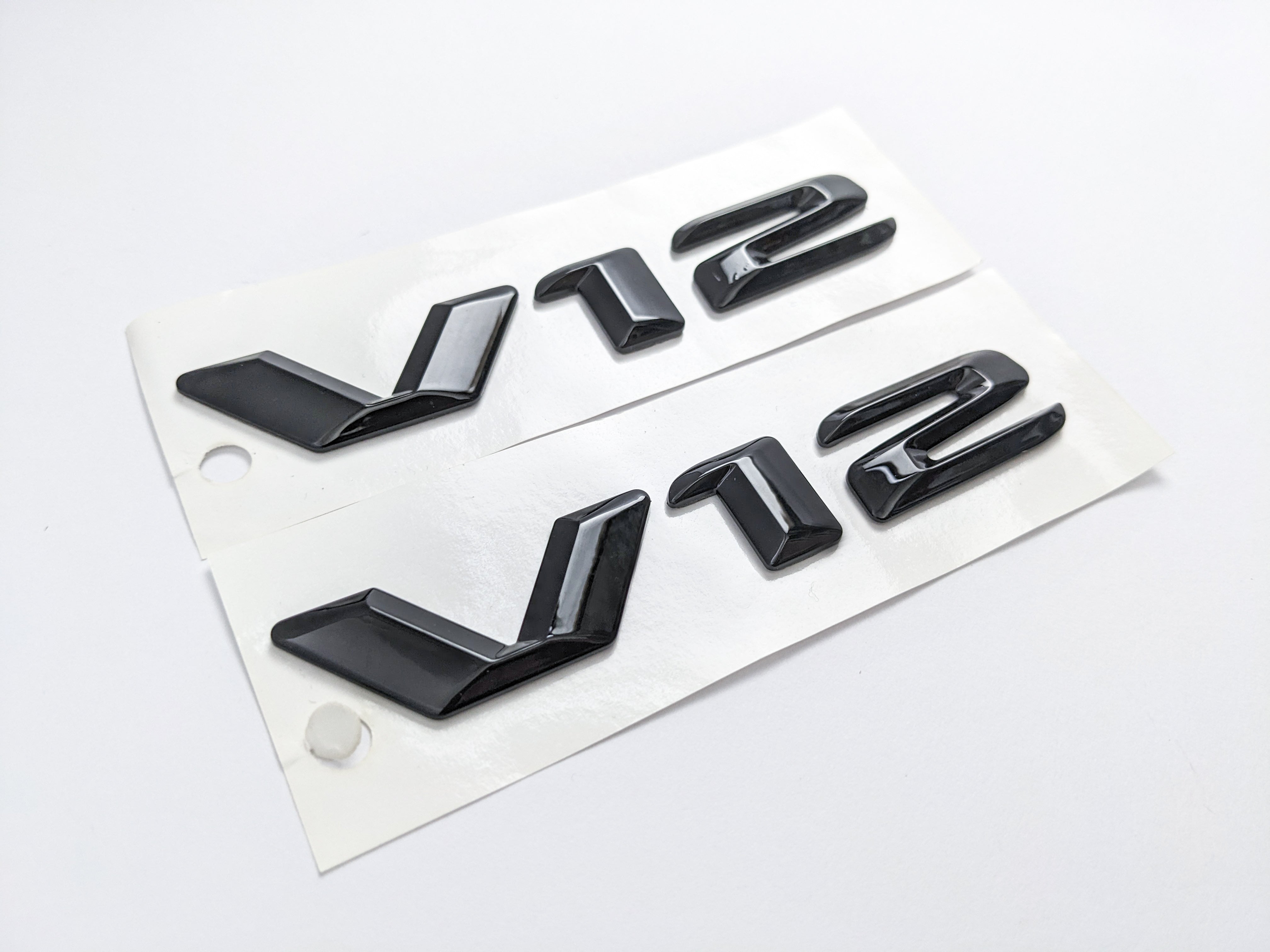 Mercedes Benz V12 AMG Emblem Fender Side Badge Gloss Black Nameplate Italiaspares