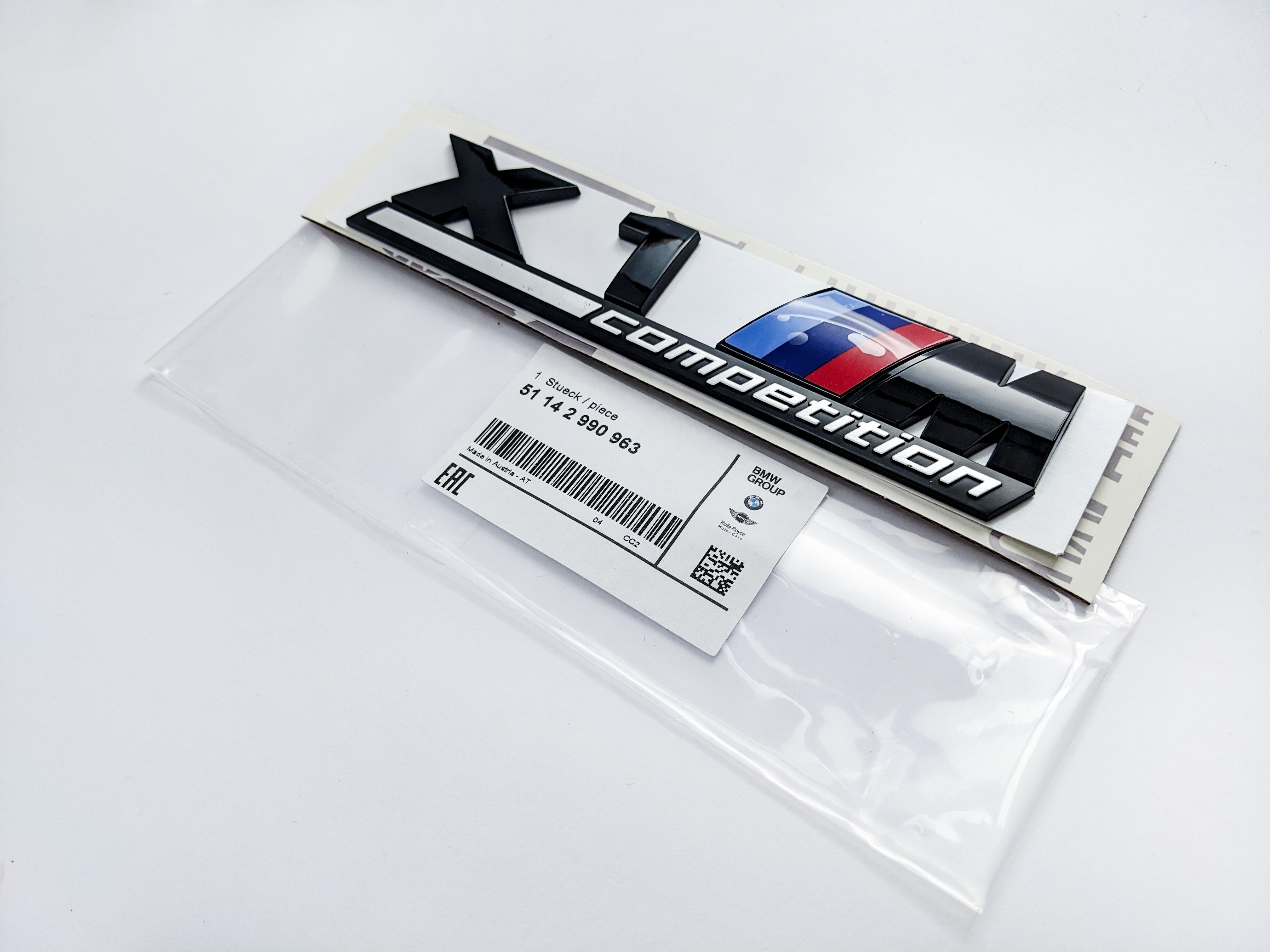 BMW X1 M Competition Tailgate Rear Black Emblem Badge Sticker 51142990963 Italiaspares
