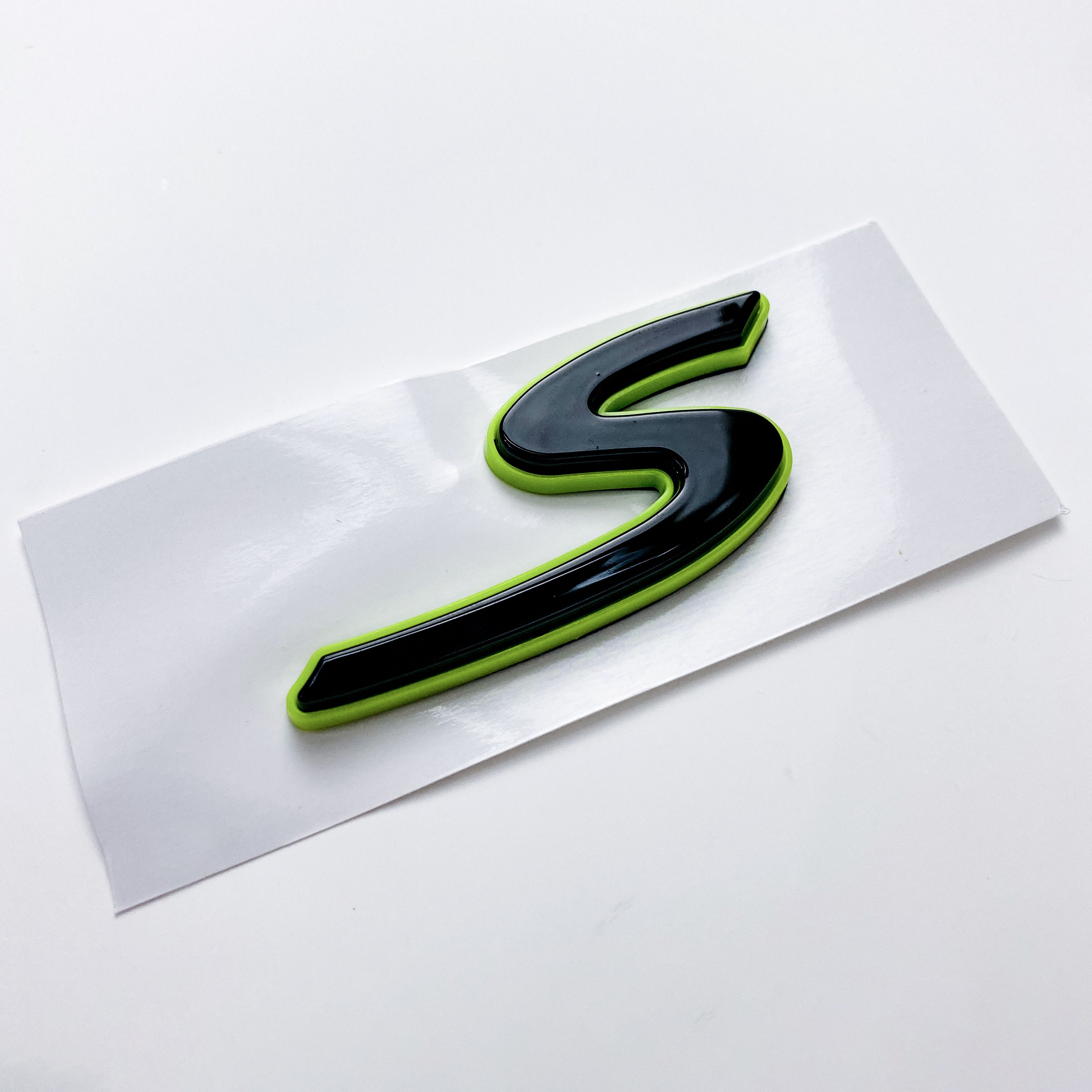 Porsche “S” Rear Emblem Badge Logo Nameplate Letter Green Base Black 971853675Q Italiaspares