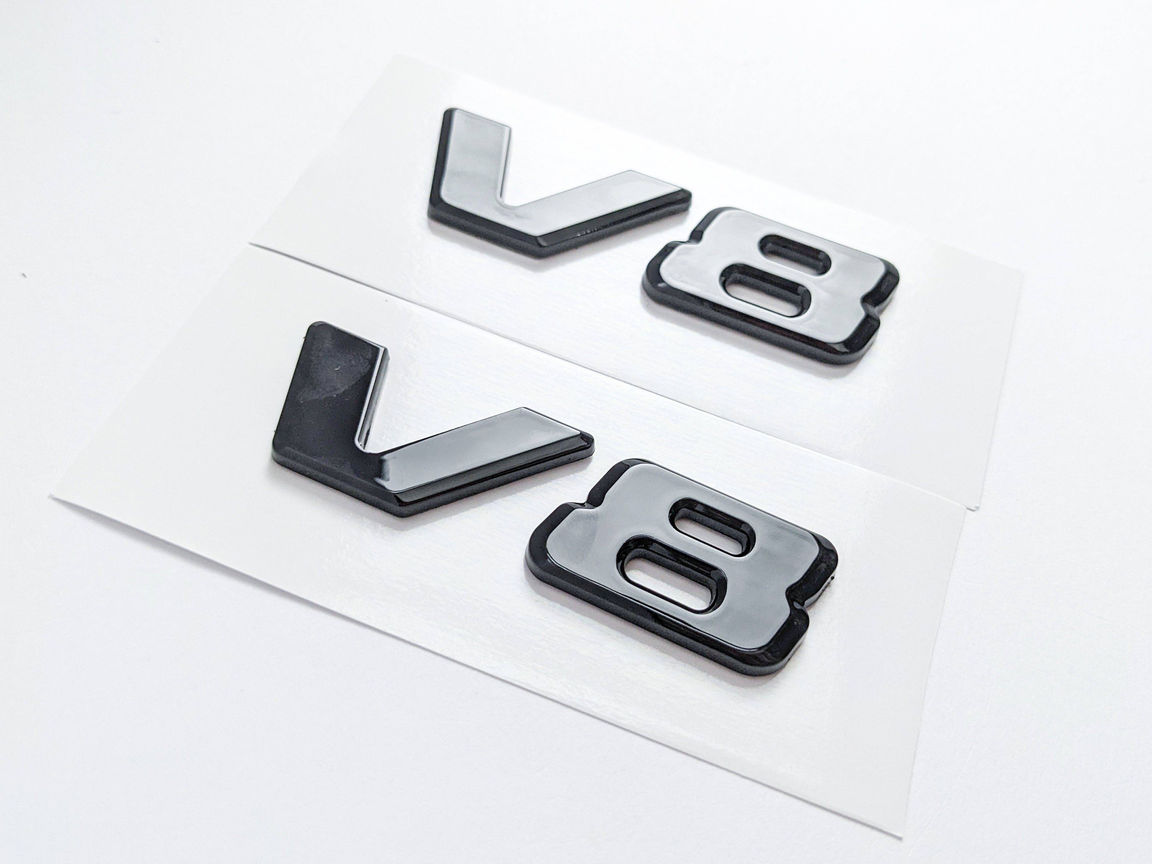 Mercedes-Benz Gloss Black " V8 " Side Letters Trunk Emblem Badge Sticker A4638171415 Italiaspares