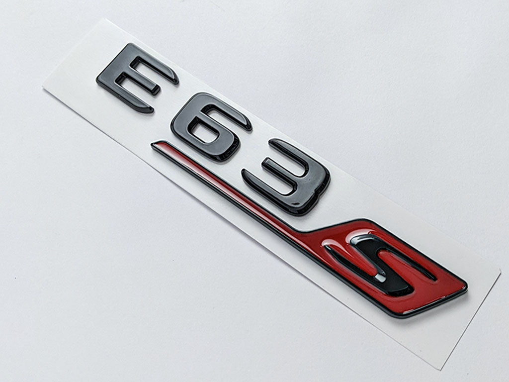Mercedes Benz "E63s" Gloss Black Rear Trunk Emblem Badge Italiaspares
