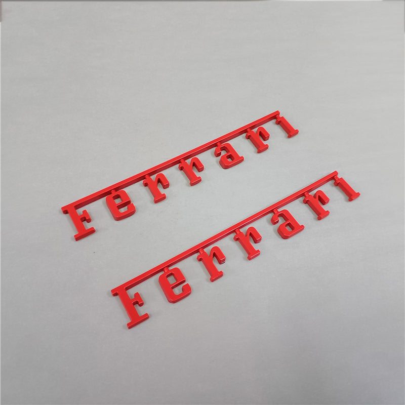 2XFerrari Manifold Badge Emblem Glassy Red Modify New (15cm*2.05cm) Italiaspares