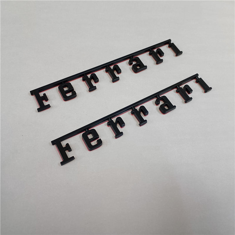 2XFerrari Manifold Badge Emblem Matte Black Modify New (15cm*2.05cm) Italiaspares