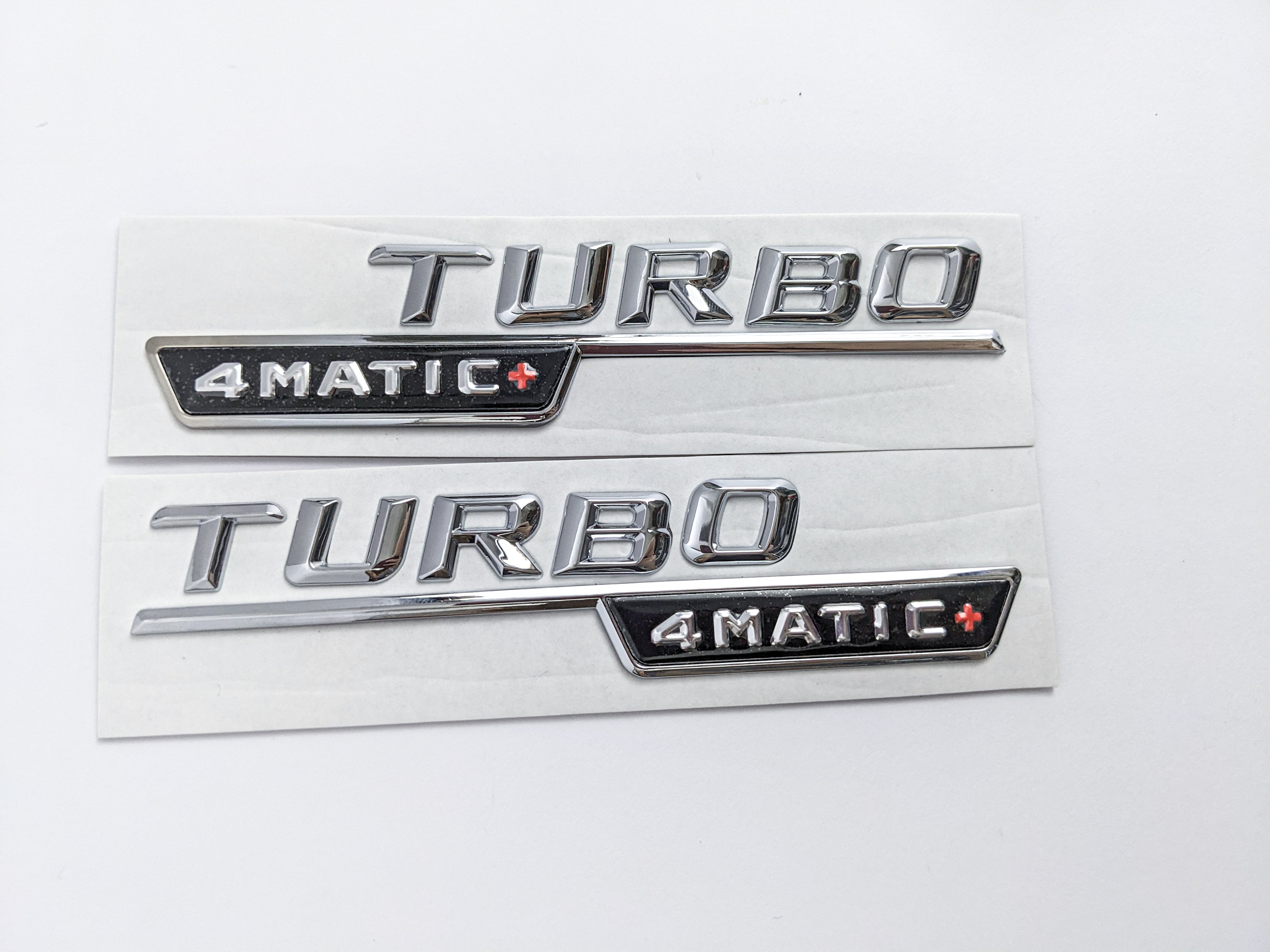 Mercedes Benz Chrome Silver TURBO 4MATIC+PLUS Letters Emblem Badges Italiaspares