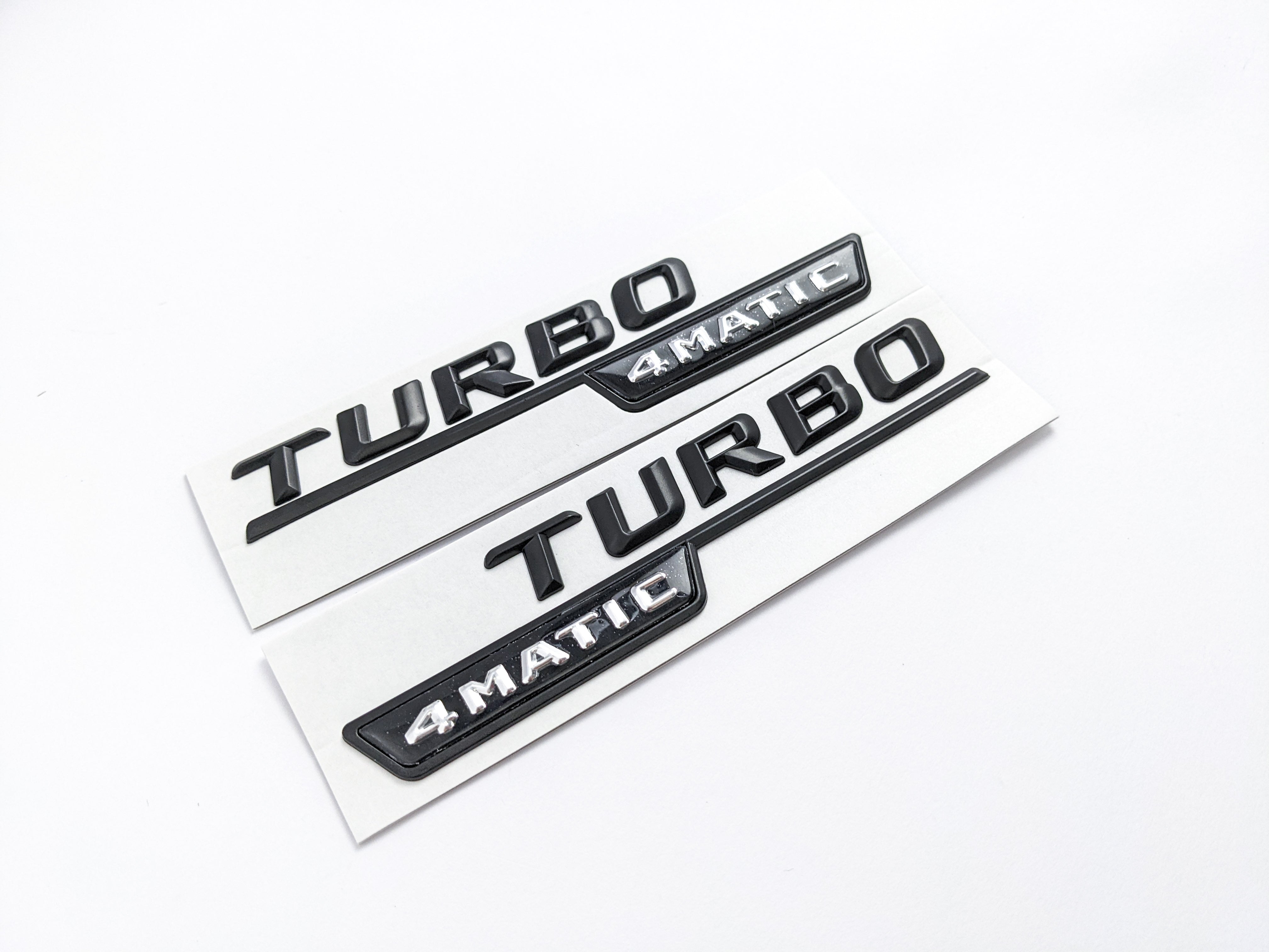 Mercedes Benz Gloss Black TURBO 4MATIC Letters Emblem Badge Badges Italiaspares