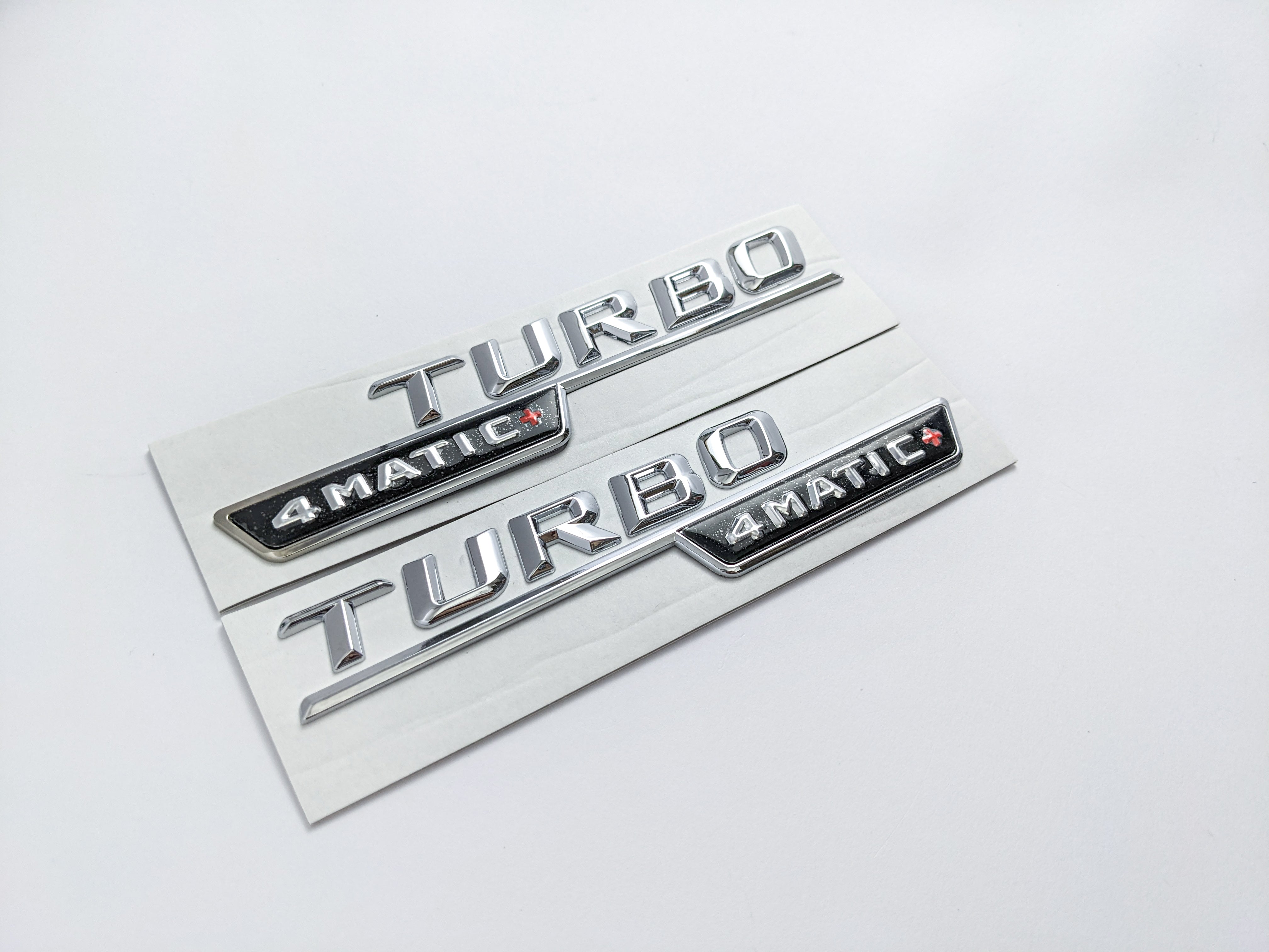 Mercedes Benz Chrome Silver TURBO 4MATIC+PLUS Letters Emblem Badges Italiaspares
