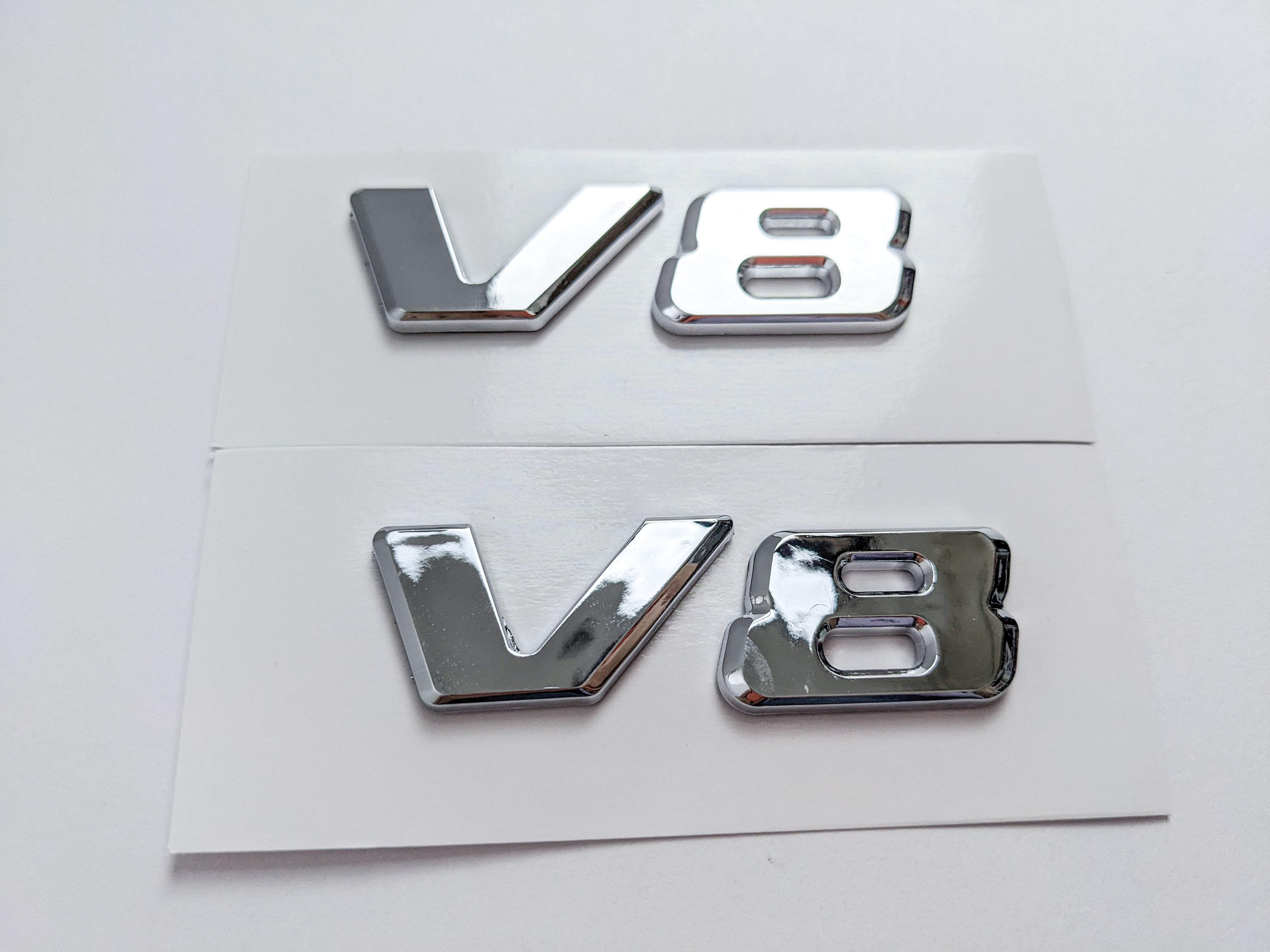 Mercedes-Benz Chrome Silver " V8 " Side Letters Trunk Emblem Badge Sticker A4638171415 Italiaspares