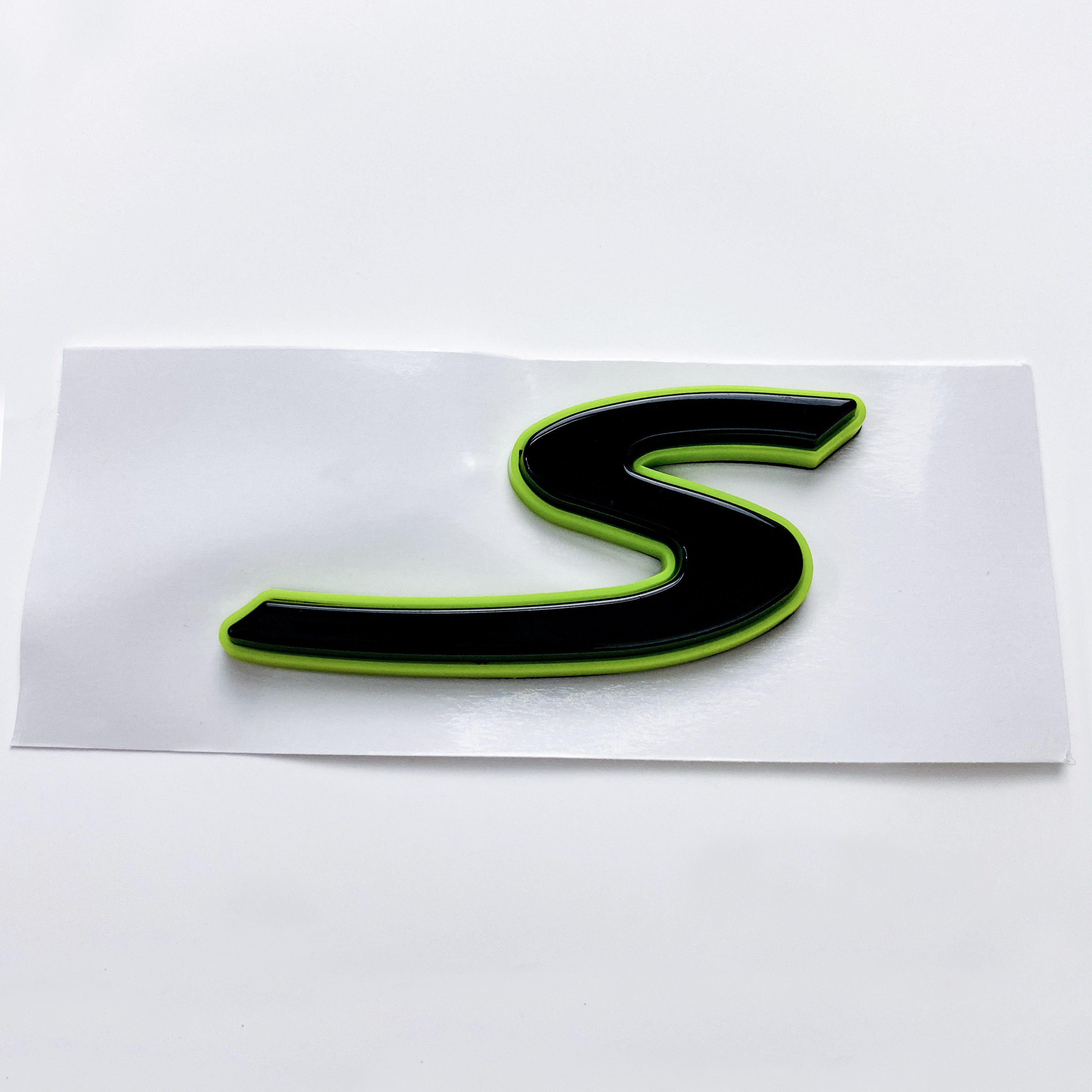 Porsche “S” Rear Emblem Badge Logo Nameplate Letter Green Base Black 971853675Q Italiaspares