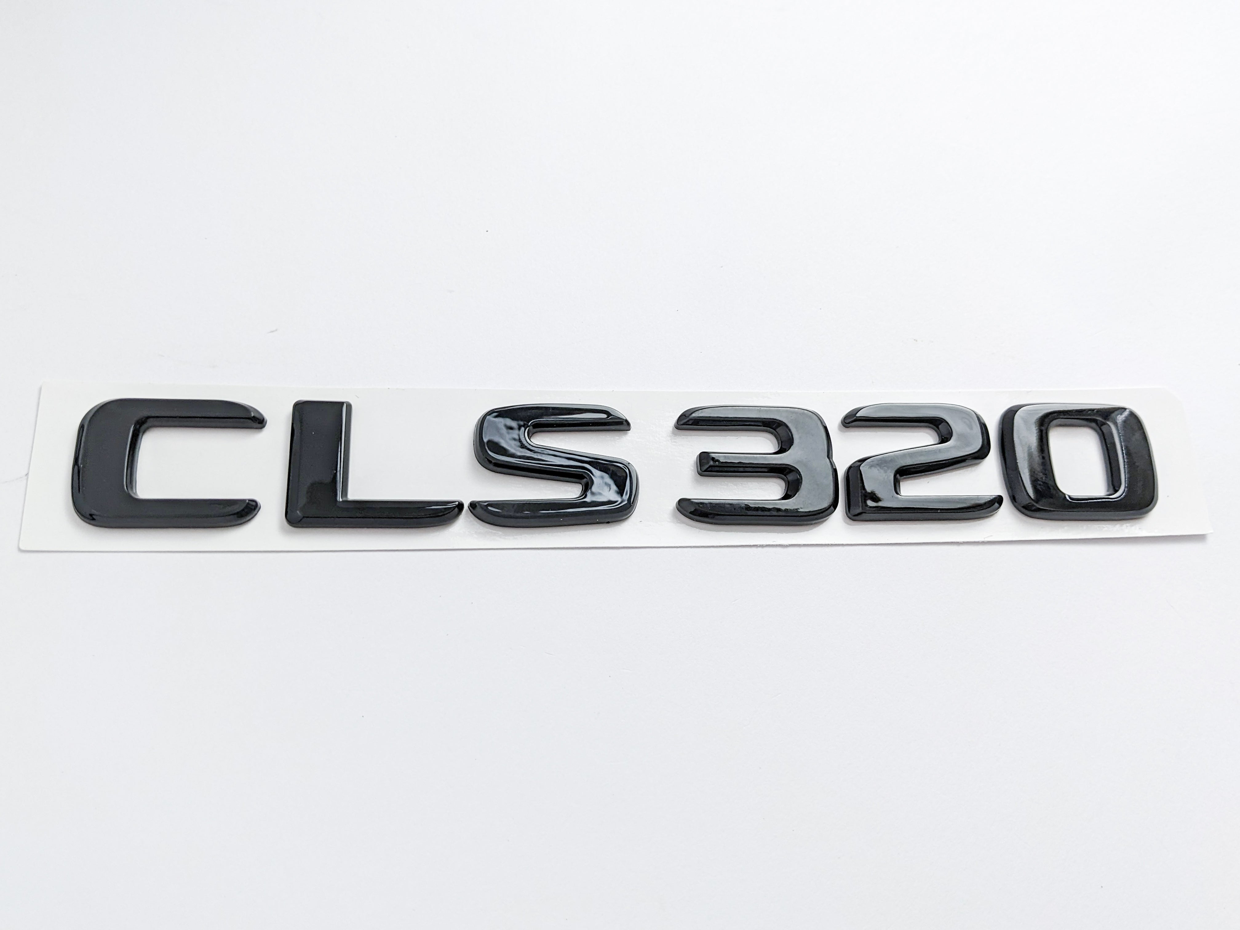 Mercedes Benz "CLS320" Gloss Black Number Letter Emblem Badge Italiaspares