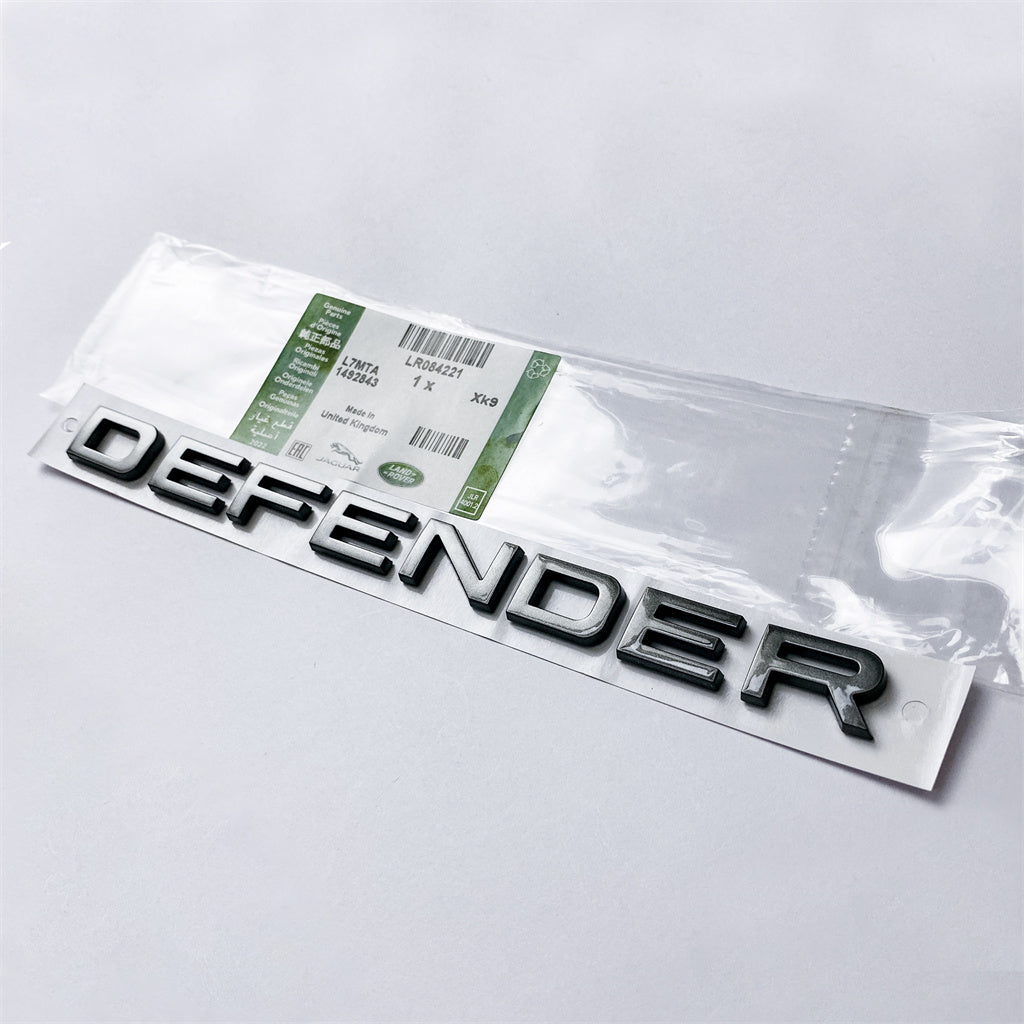 Land Rover "DEFENDER" Matte Sliver Rear Door Liftgate Letter Nameplate Emblem Badge LR084221 Italiaspares