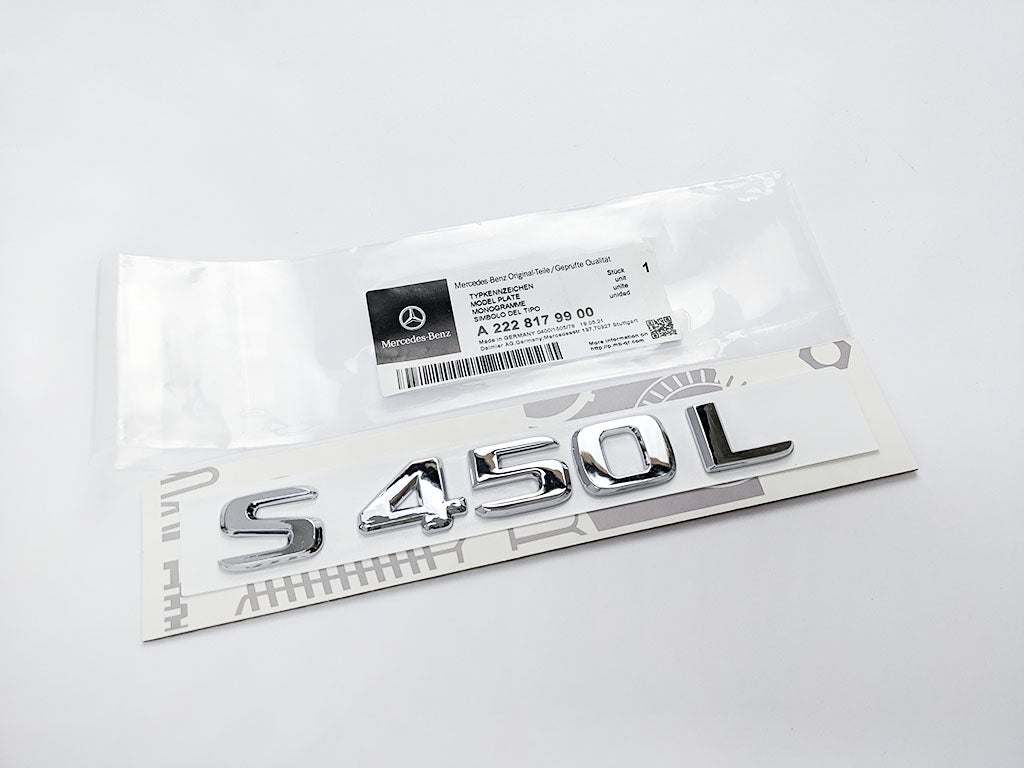 Mercedes-Benz Chrome Silver "S450L" Rear Trunk Emblem Badge Logo Italiaspares