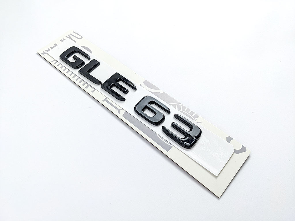 Mercedes Benz Gloss Black Letters "GLE63" Rear Trunk Emblems Badges Italiaspares