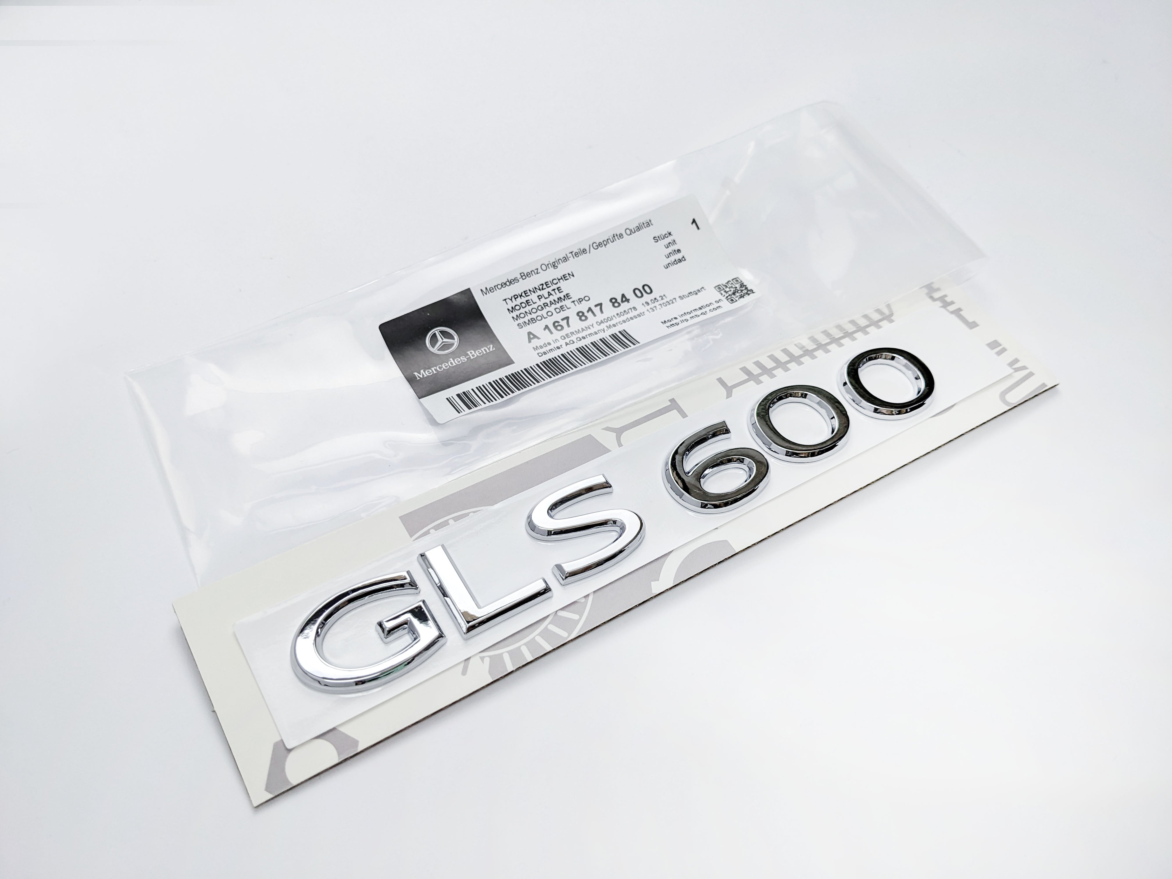 Mercedes Benz Chrome Silver "GLS600" Rear Trunk Emblem Nameplate Decal Letter Badge Italiaspares