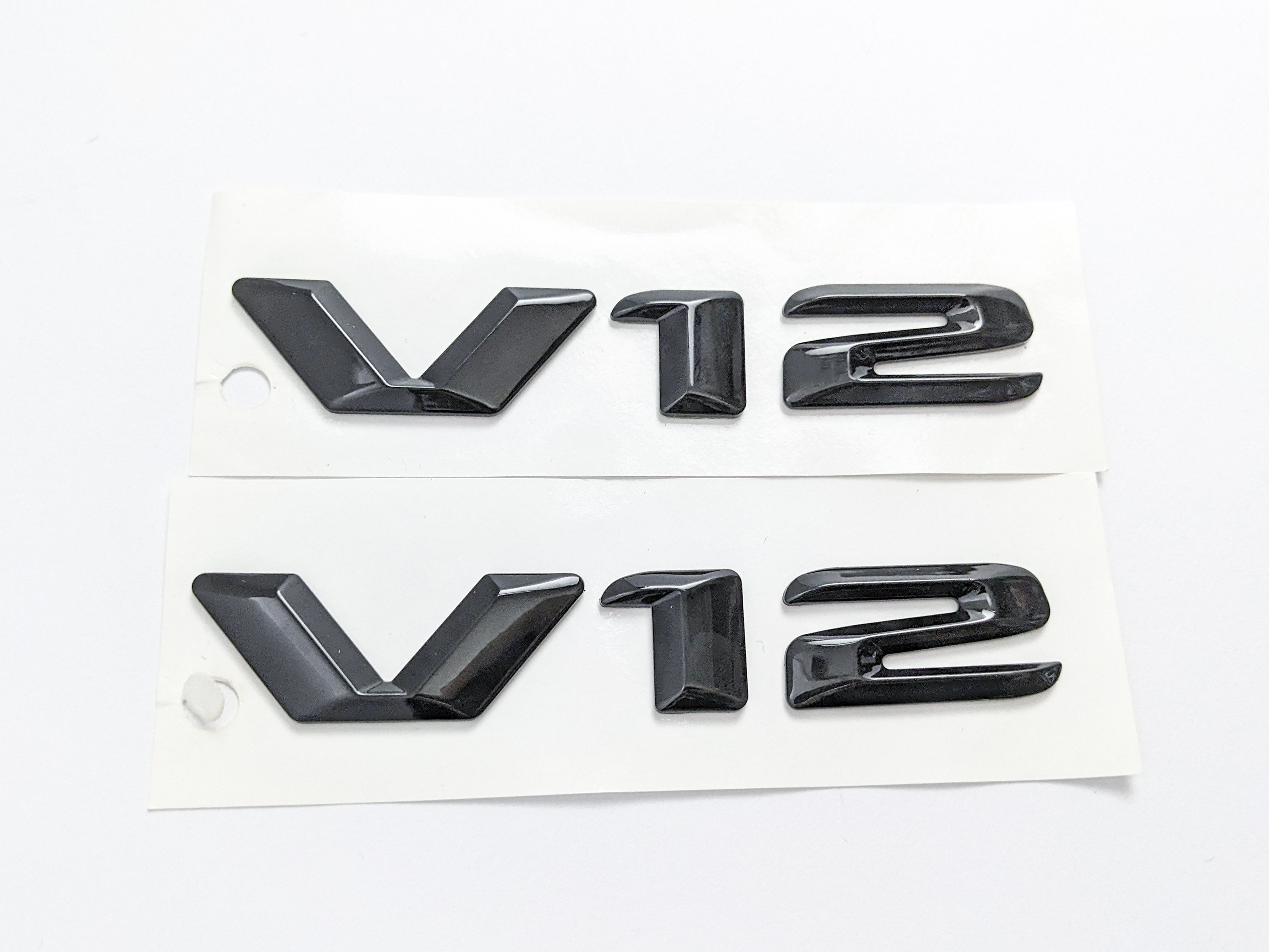 Mercedes Benz V12 AMG Emblem Fender Side Badge Gloss Black Nameplate Italiaspares