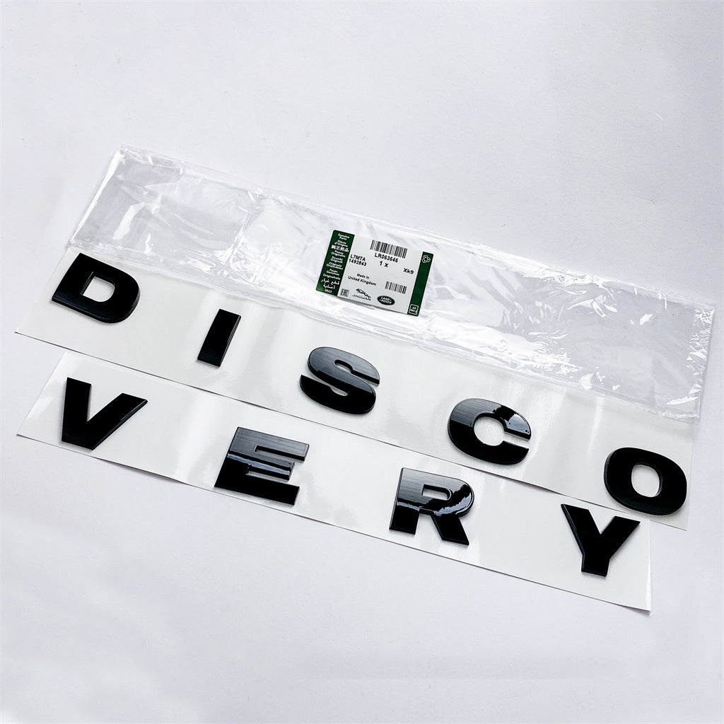 Land Rover "DISCOVERY" Gloss Black Boot Badge Emblem LR063646 Italiaspares