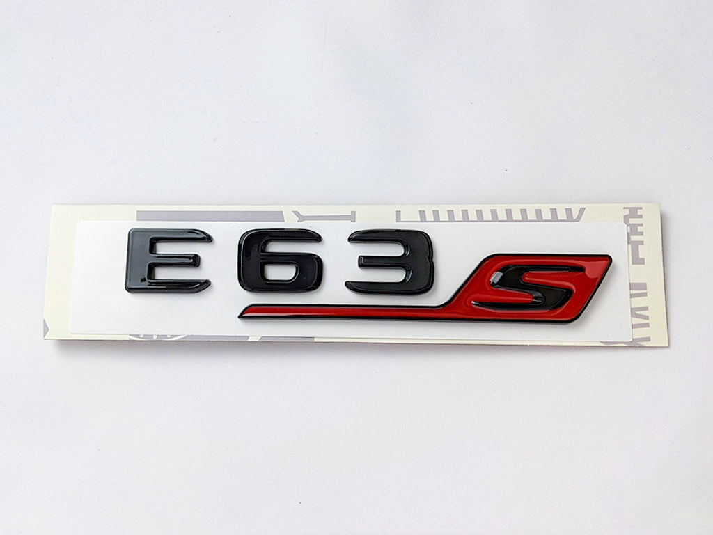 Mercedes Benz "E63s" Gloss Black Rear Trunk Emblem Badge Italiaspares