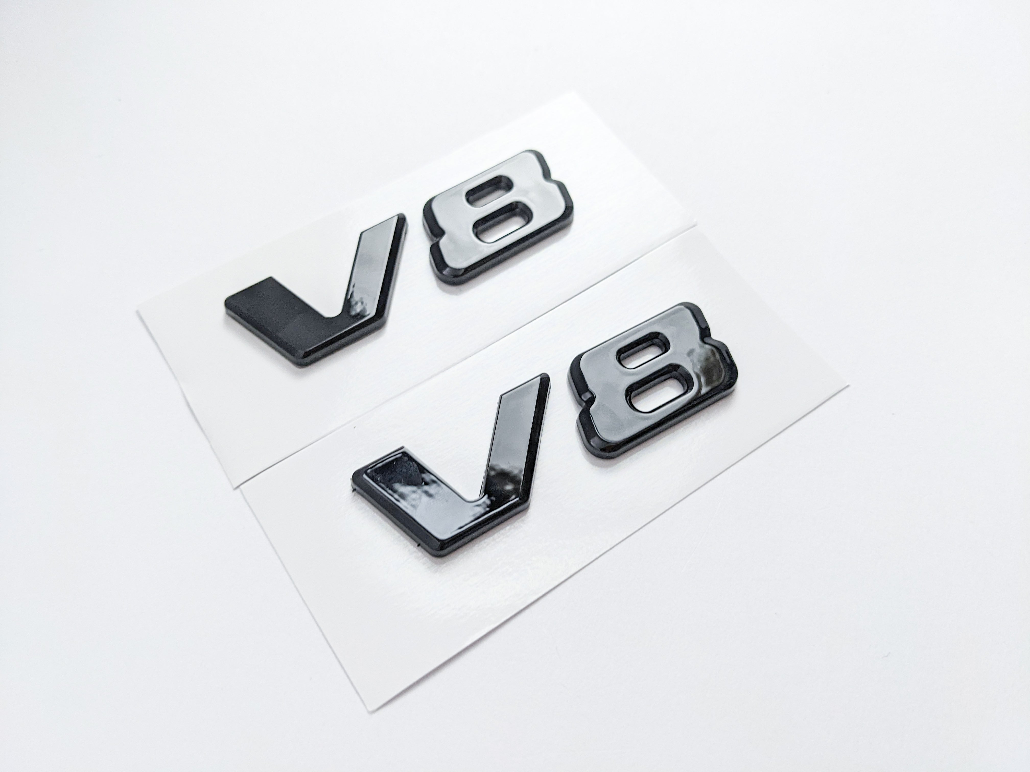 Mercedes-Benz Gloss Black " V8 " Side Letters Trunk Emblem Badge Sticker A4638171415 Italiaspares