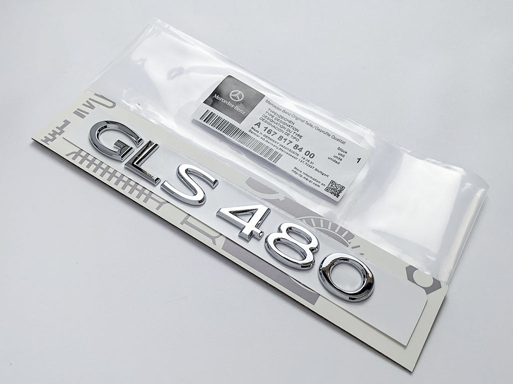 Mercedes Benz Chrome Sliver "GLS480" Rear Trunk Letter Badge Logo Italiaspares