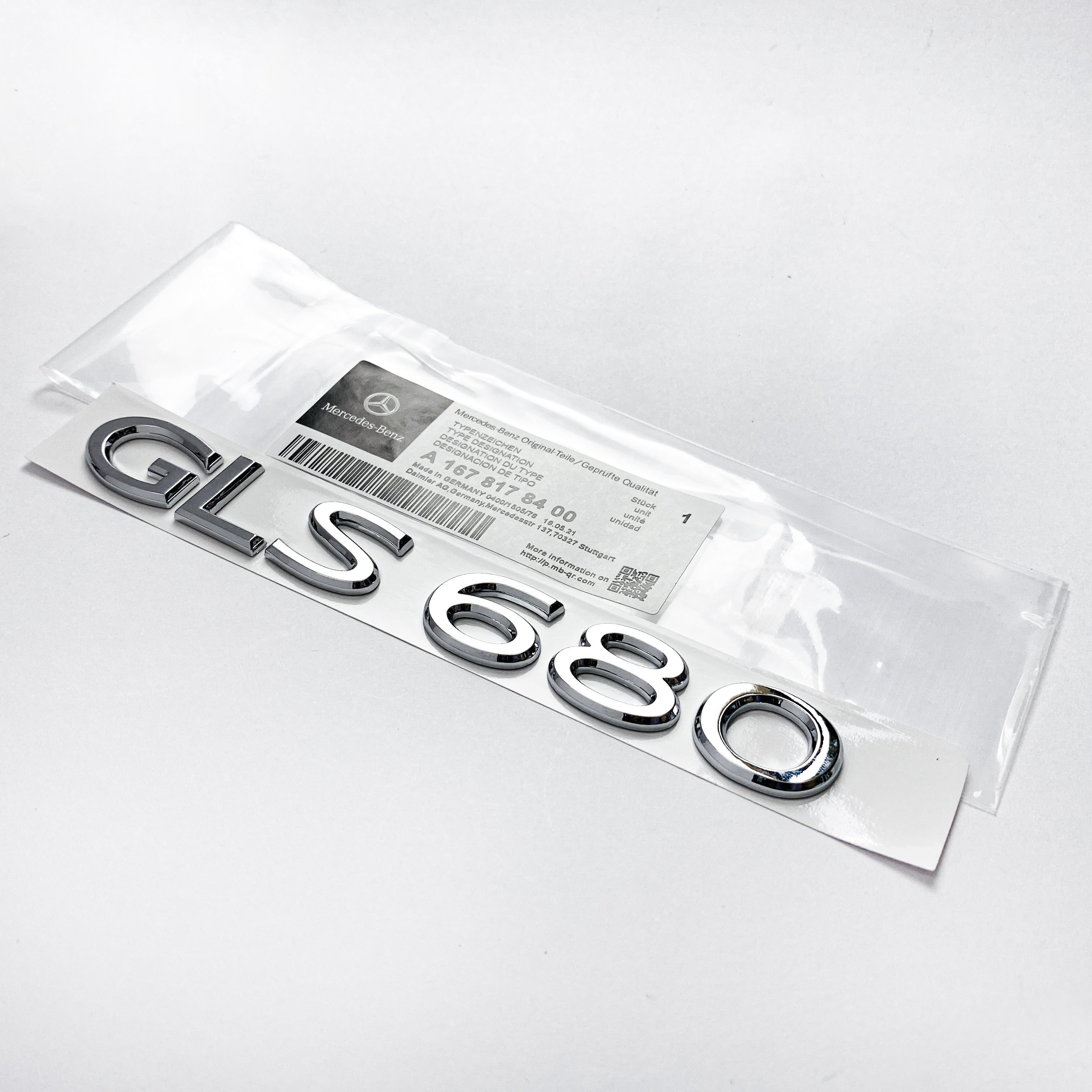 Mercedes Benz Chrome Sliver "GLS680" Rear Trunk Letter Badge Logo Brand New Italiaspares