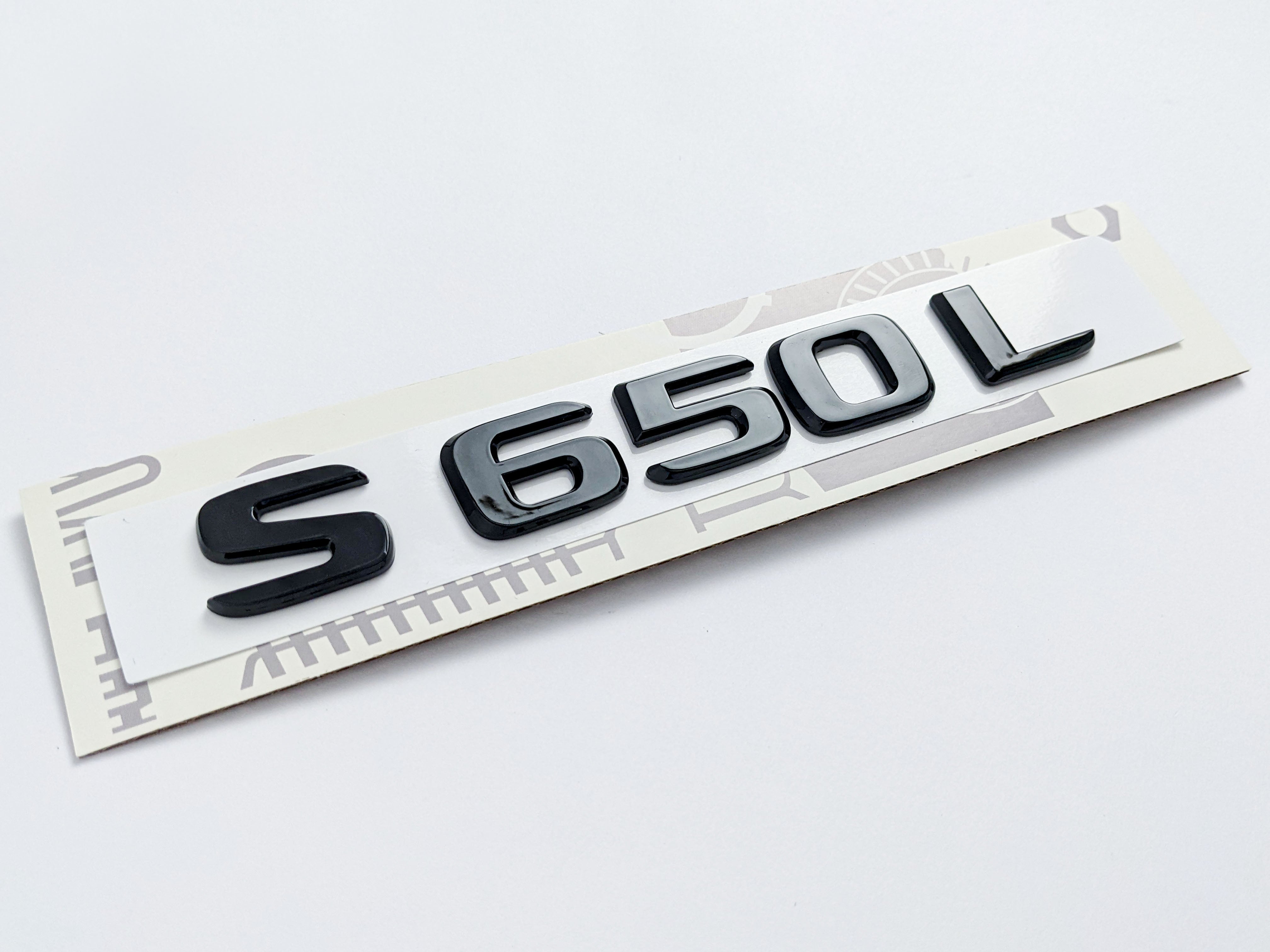Mercedes Benz "S650L" Gloss Black Number Letter Emblem Badge Italiaspares