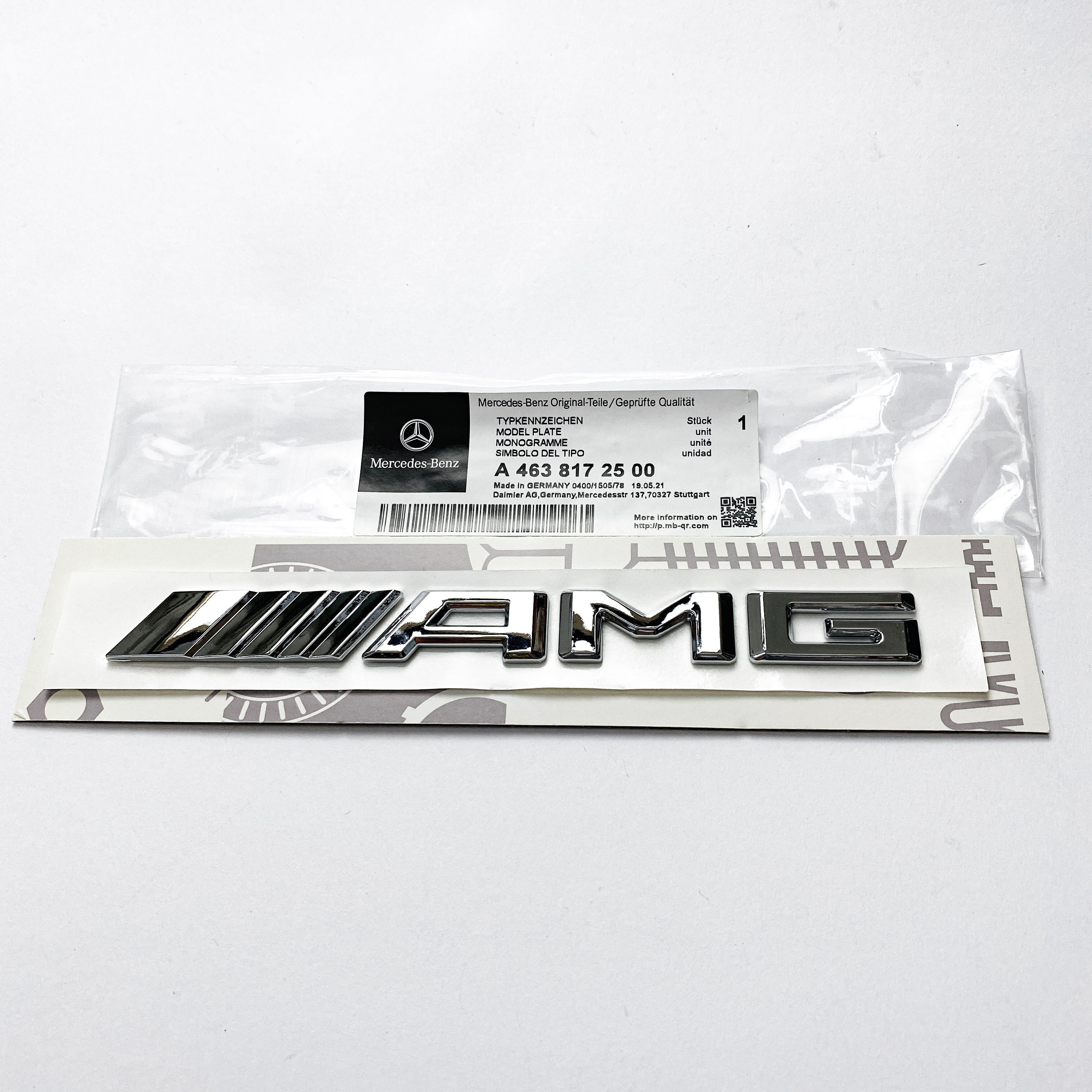 Gloss Silver AMG Letters Rear Trunk Badges Decal Sticker For Mercedes-Benz Factory