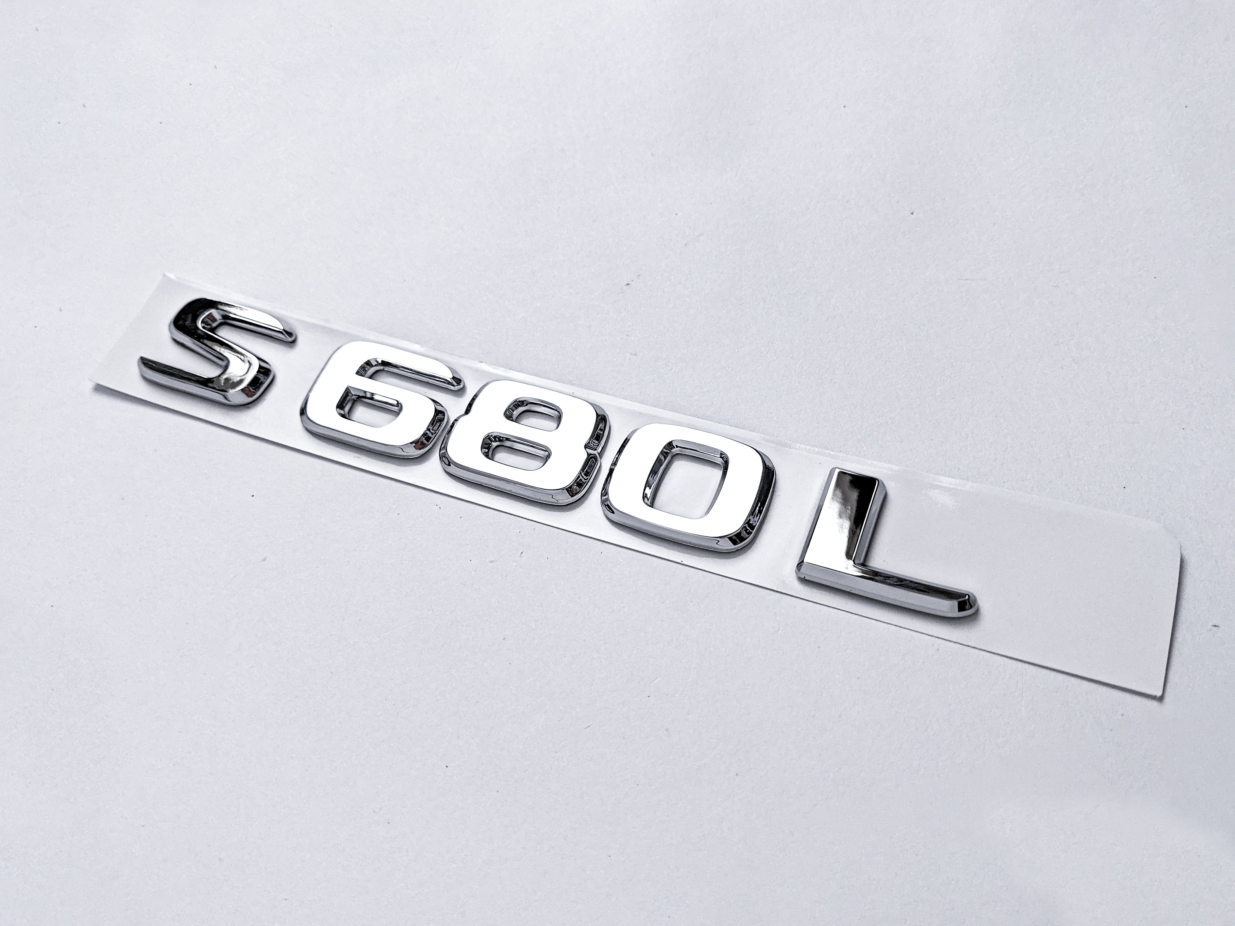 Mercedes-Benz Chrome Silver "S680L" Rear Trunk Emblem Badge Logo Italiaspares