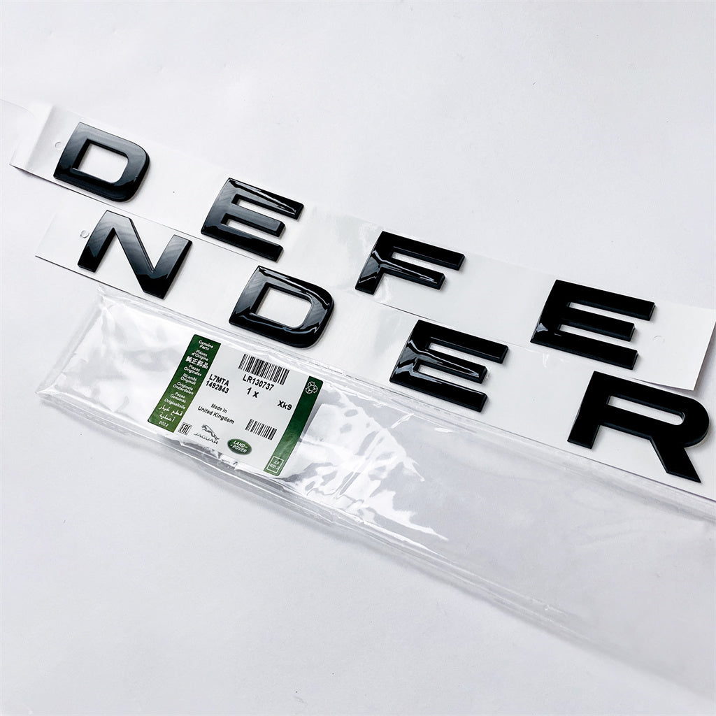 Land Rover Gloss Black "DEFENDER" Hood Lettering Emblem Badge LR084221 Italiaspares