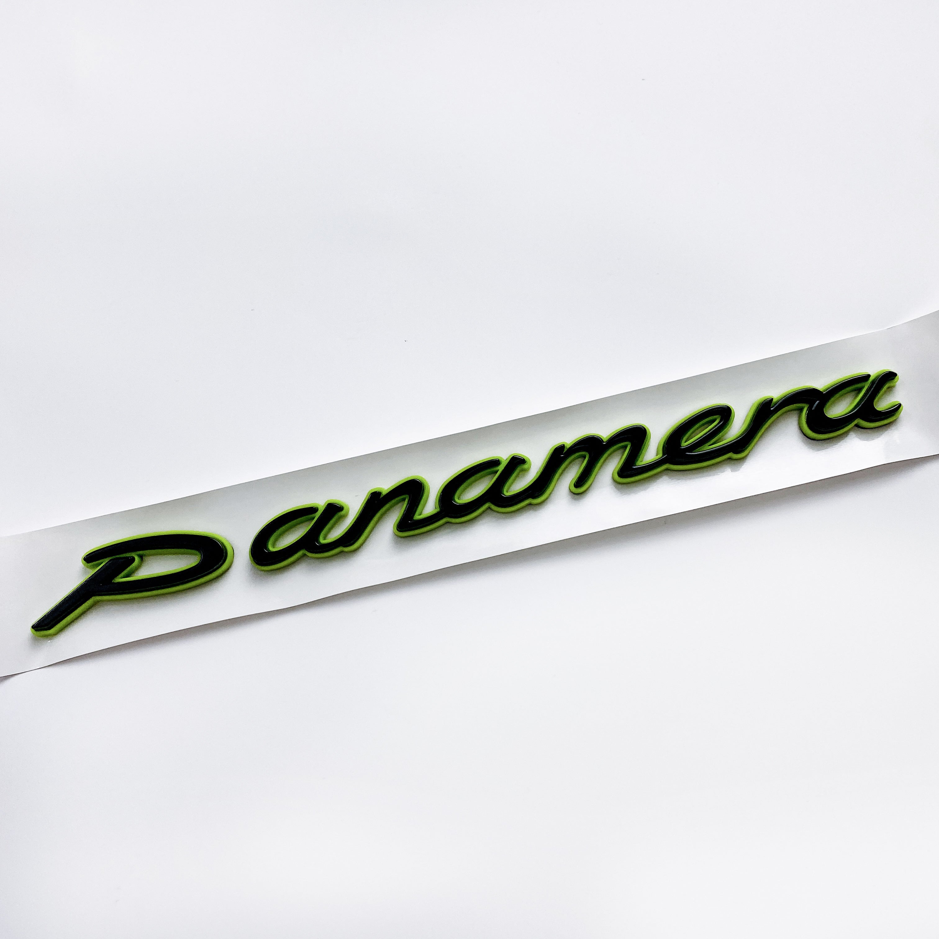 Porsche "Panamera" Letter Badge Emblem Car Sticker Green Base Black 971853675AB Italiaspares