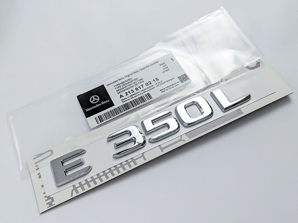Mercedes Benz Chrome Silver "E350L" Number Trunk Letters Emblems Sticker Badge Italiaspares