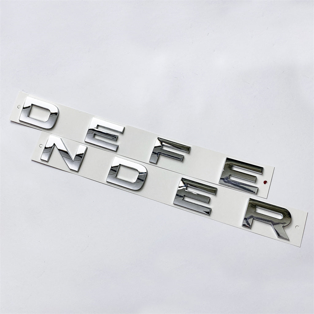 Land Rover Chrome Silver "DEFENDER" Hood Lettering Emblem Badge LR130737 Italiaspares