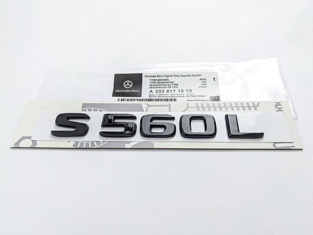 Mercedes Benz Gloss Black "S560L" Letter Emblem Trunk Logo Nameplate Badge Italiaspares