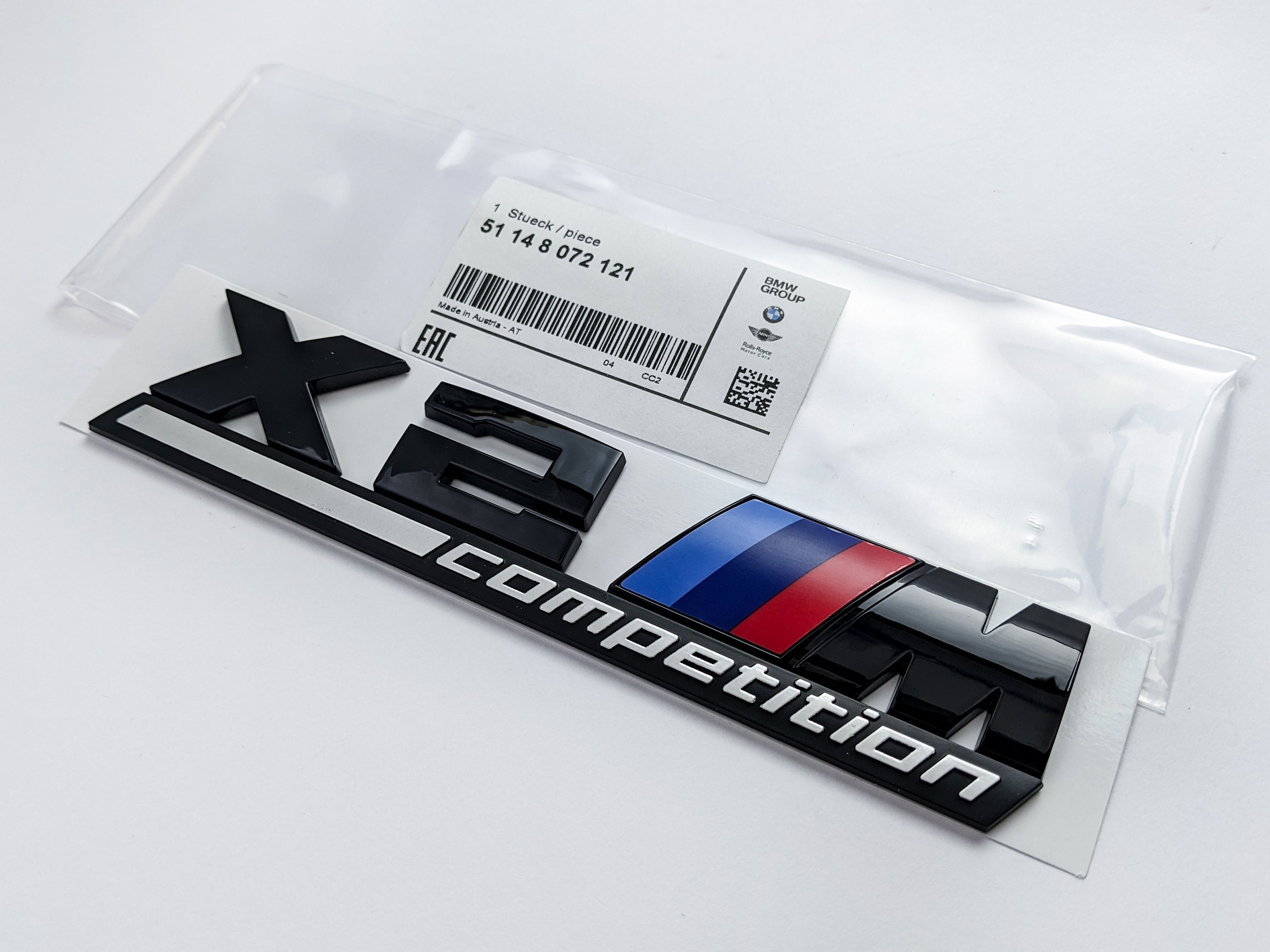 BMW X2 M Competition Tailgate Rear Black Emblem Badge Sticker 51148072121 Italiaspares