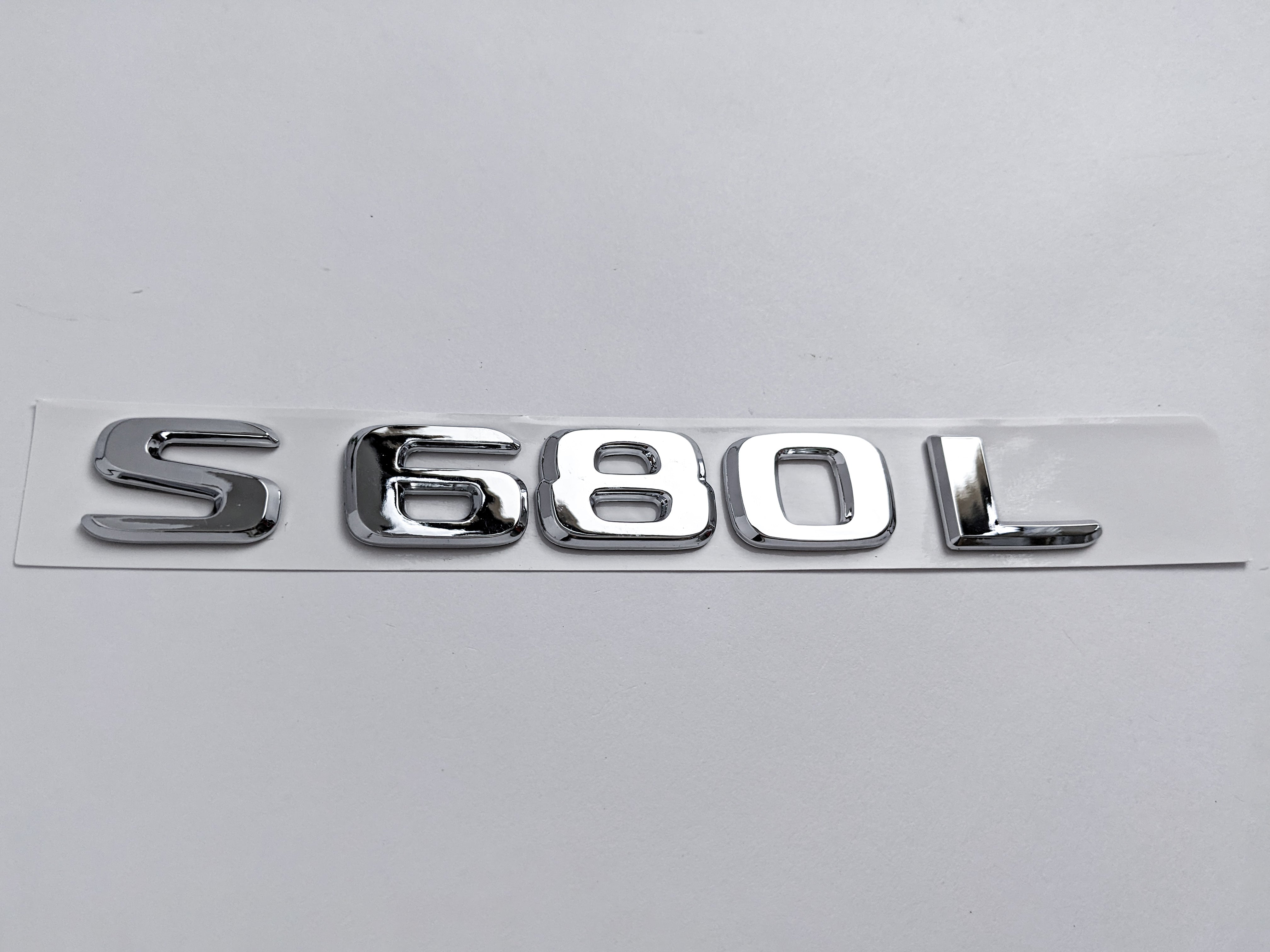Mercedes-Benz Chrome Silver "S680L" Rear Trunk Emblem Badge Logo Italiaspares