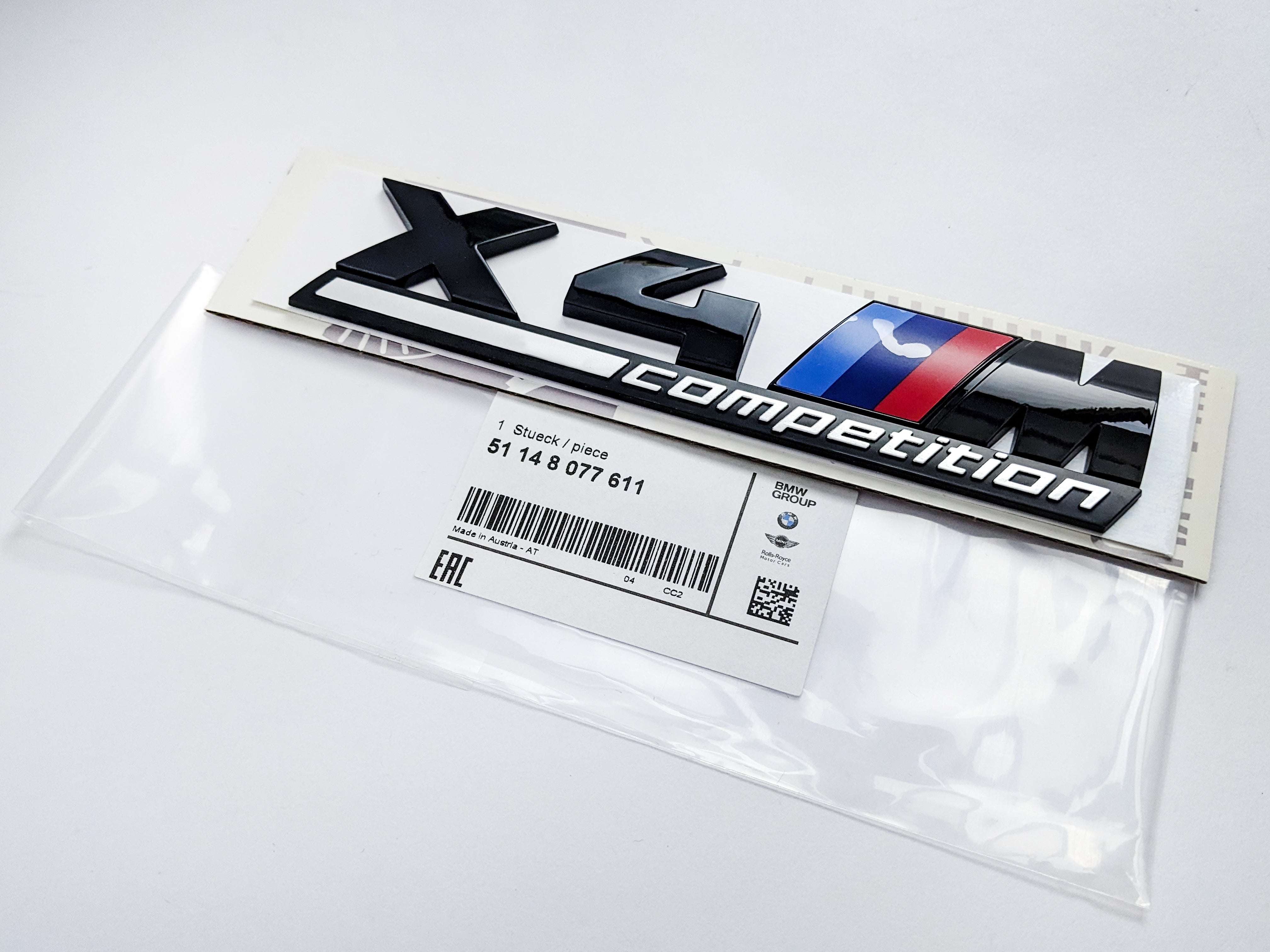 BMW X4 M Competition Tailgate Rear Black Emblem Badge Sticker 51148077611 Italiaspares