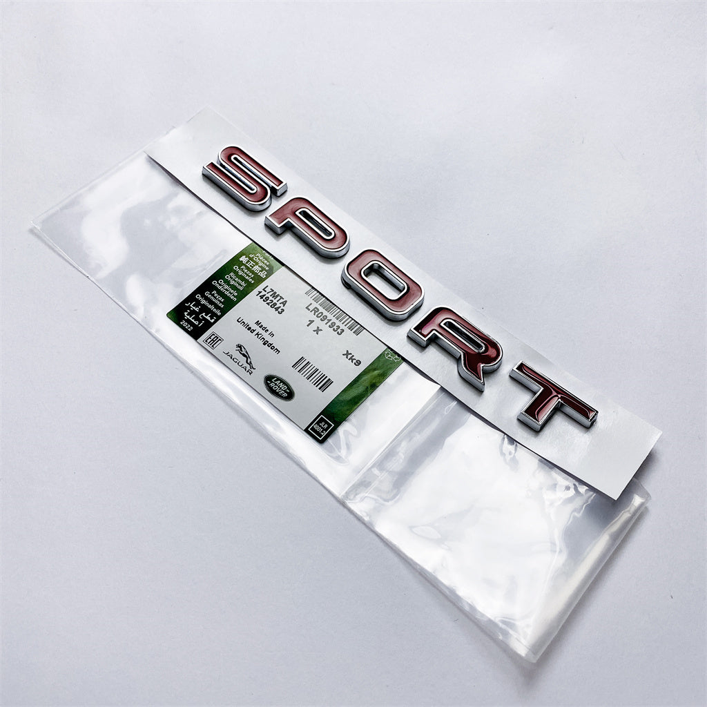 Land Rover Chrome Trimmed Red L494 Range Rover Sport "SPORT" Tailgate Badge LR091933 Italiaspares