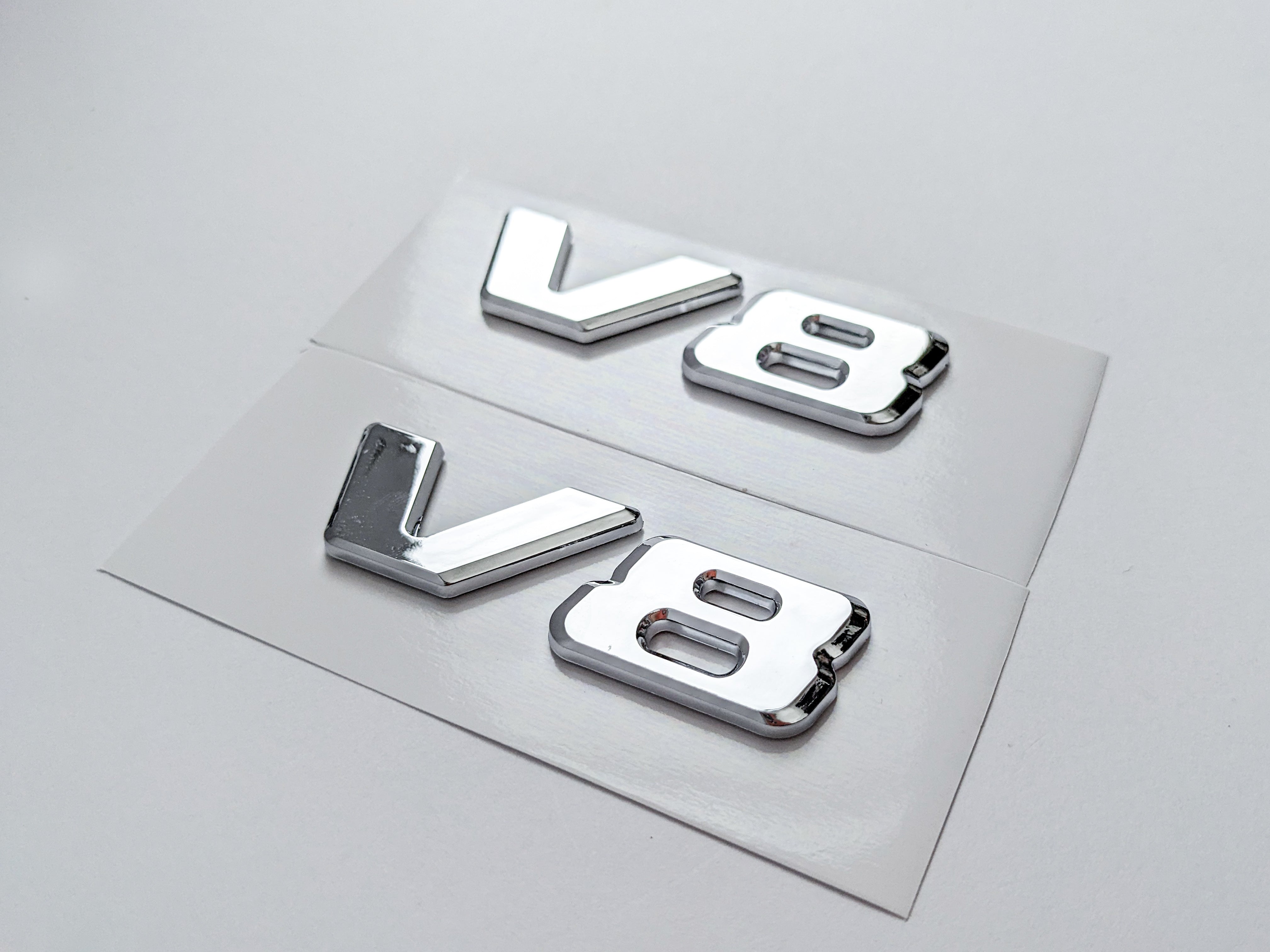 Mercedes-Benz Chrome Silver " V8 " Side Letters Trunk Emblem Badge Sticker A4638171415 Italiaspares