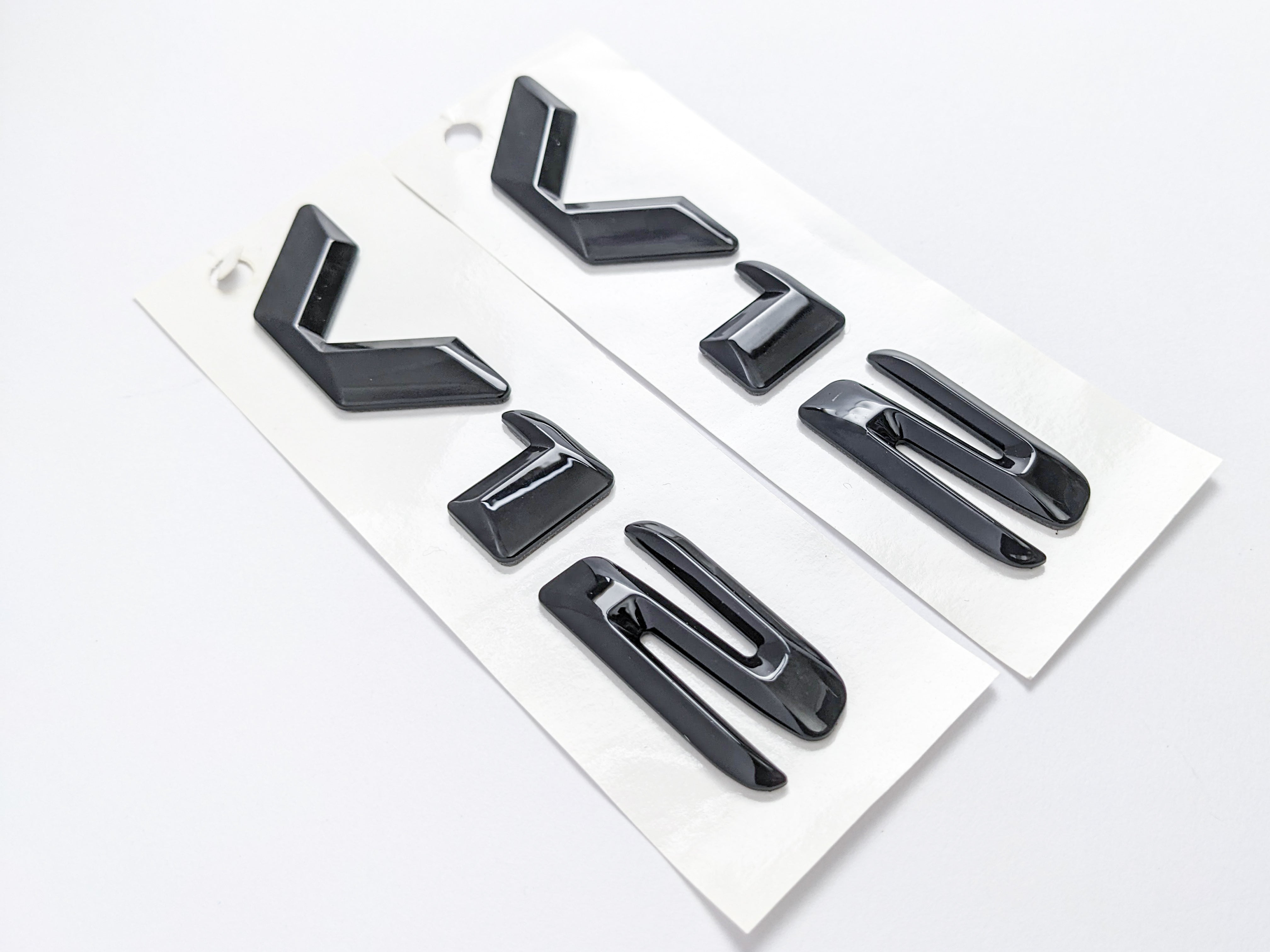 Mercedes Benz V12 AMG Emblem Fender Side Badge Gloss Black Nameplate Italiaspares