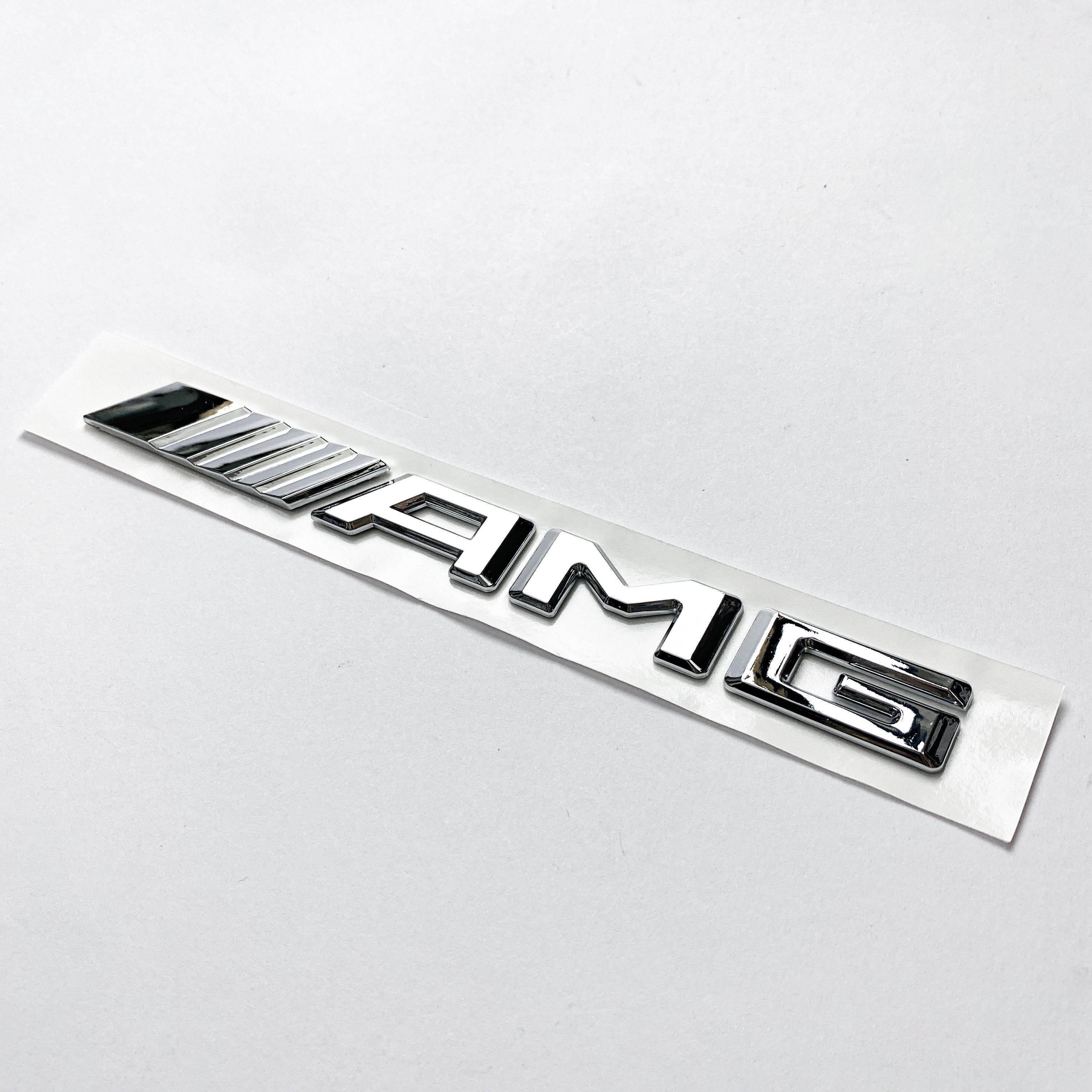 Gloss Silver AMG Letters Rear Trunk Badges Decal Sticker For Mercedes-Benz Factory