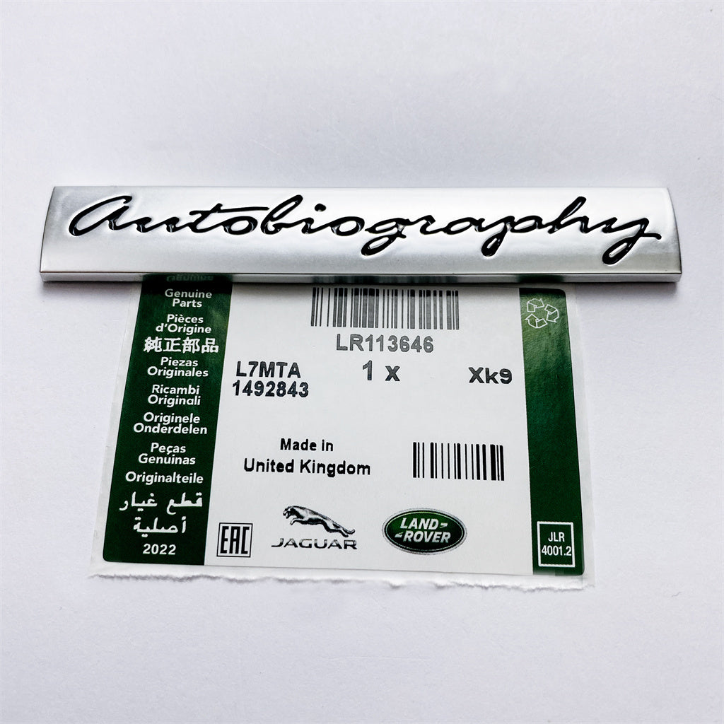 Land Rover Chrome "Autobiography" Car Sport Tailgate Logo Badge Emblem LR113646 Italiaspares
