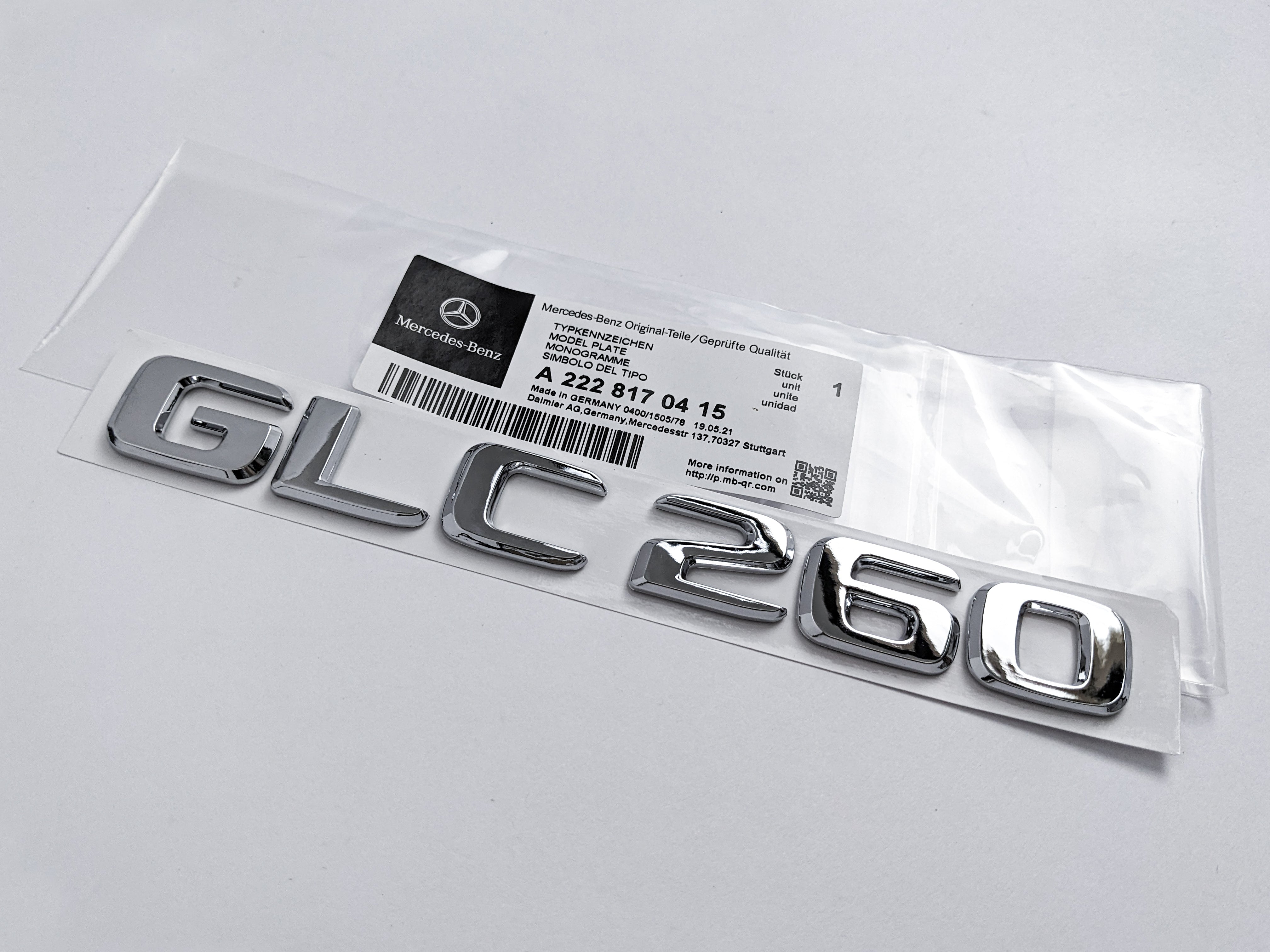 Mercedes Benz Chrome Silver "GLC260" Rear Trunk Nameplate Emblem Badge Italiaspares