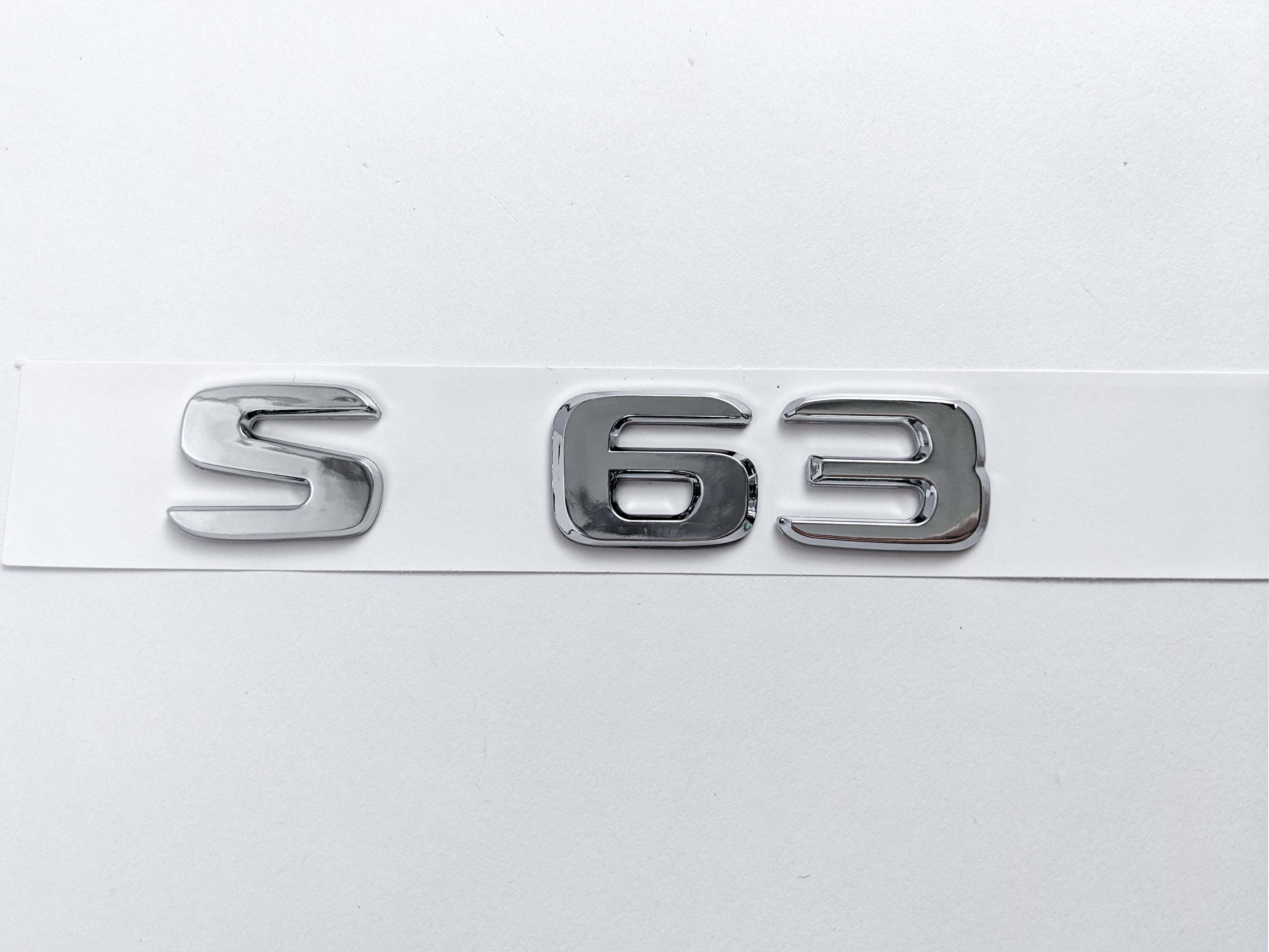 Mercedes Benz "S 63" Chrome Silver Rear Trunk Nameplate Emblem Badge Italiaspares