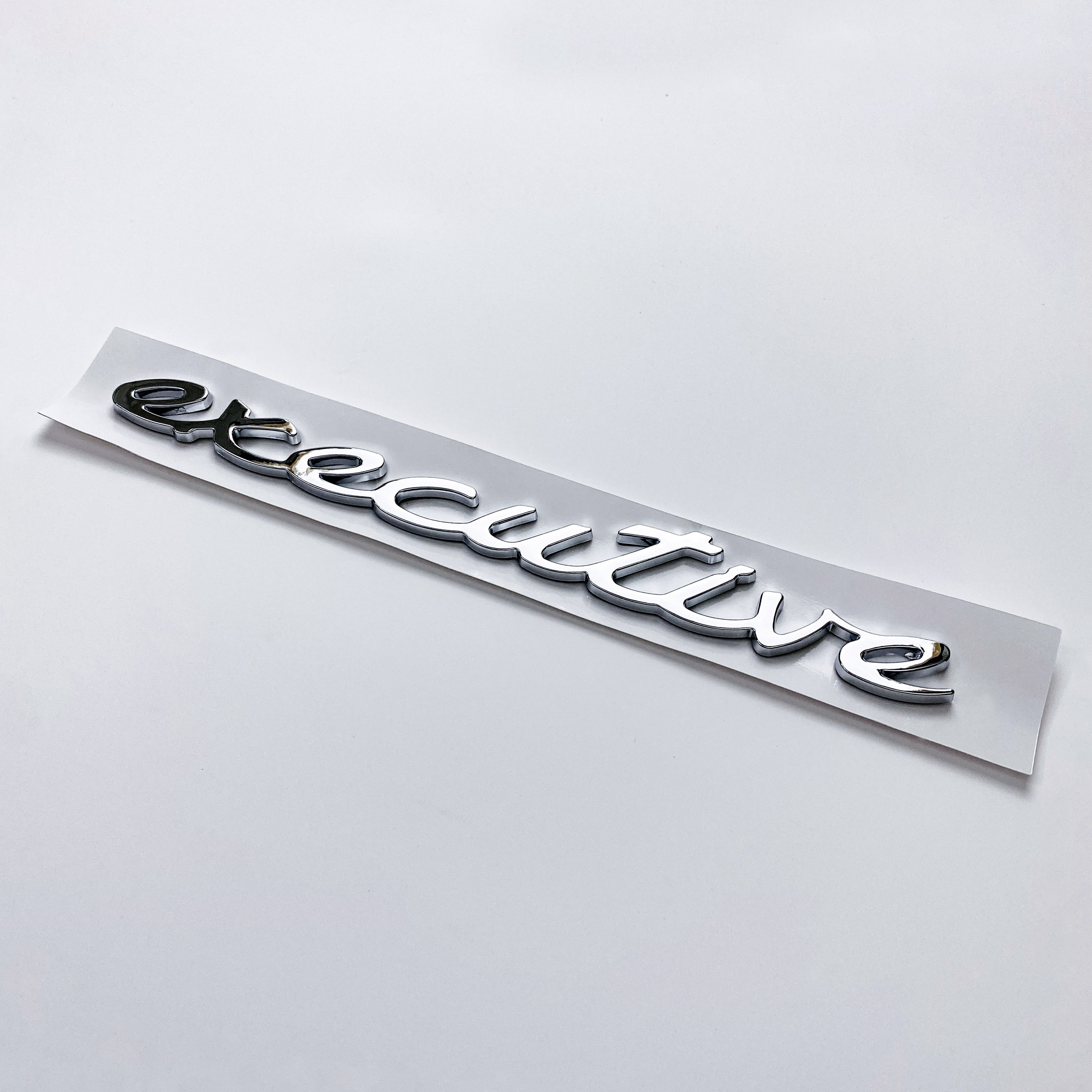Porsche "Executive" Side Fender emblem Decal Badge Chrome Silver 97055927500 Italiaspares