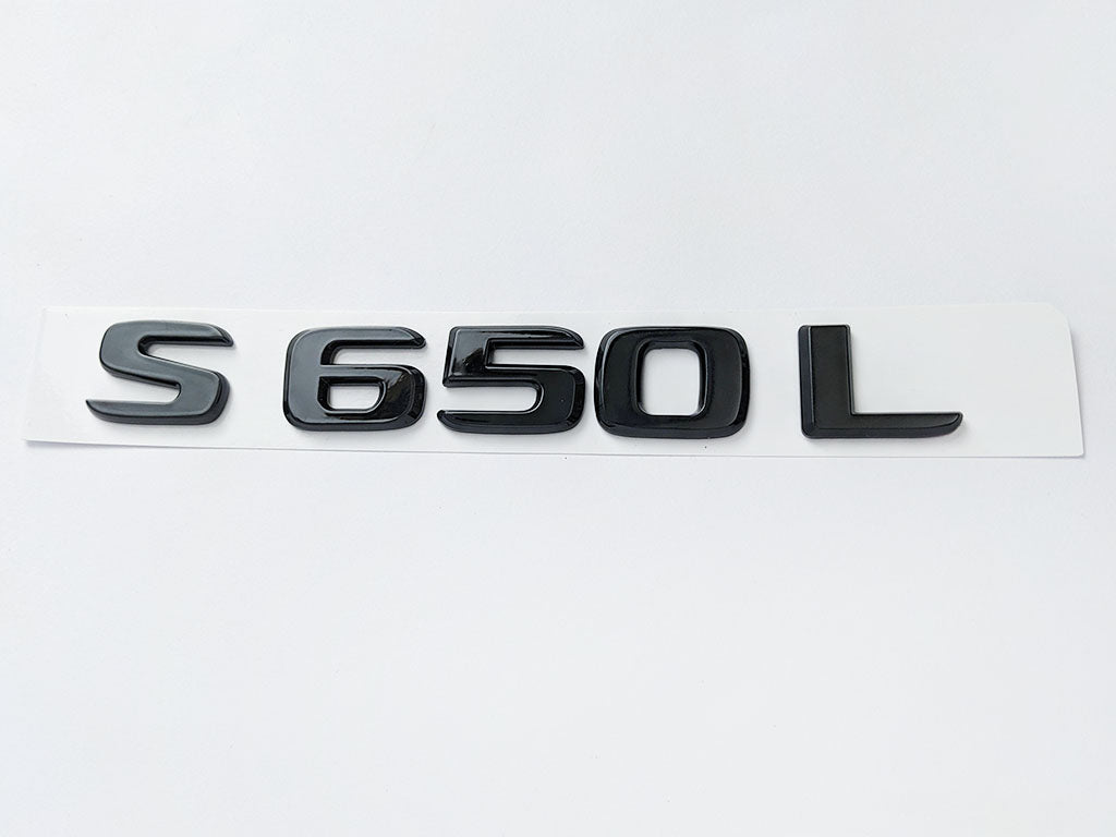 Mercedes Benz "S650L" Gloss Black Number Letter Emblem Badge Italiaspares