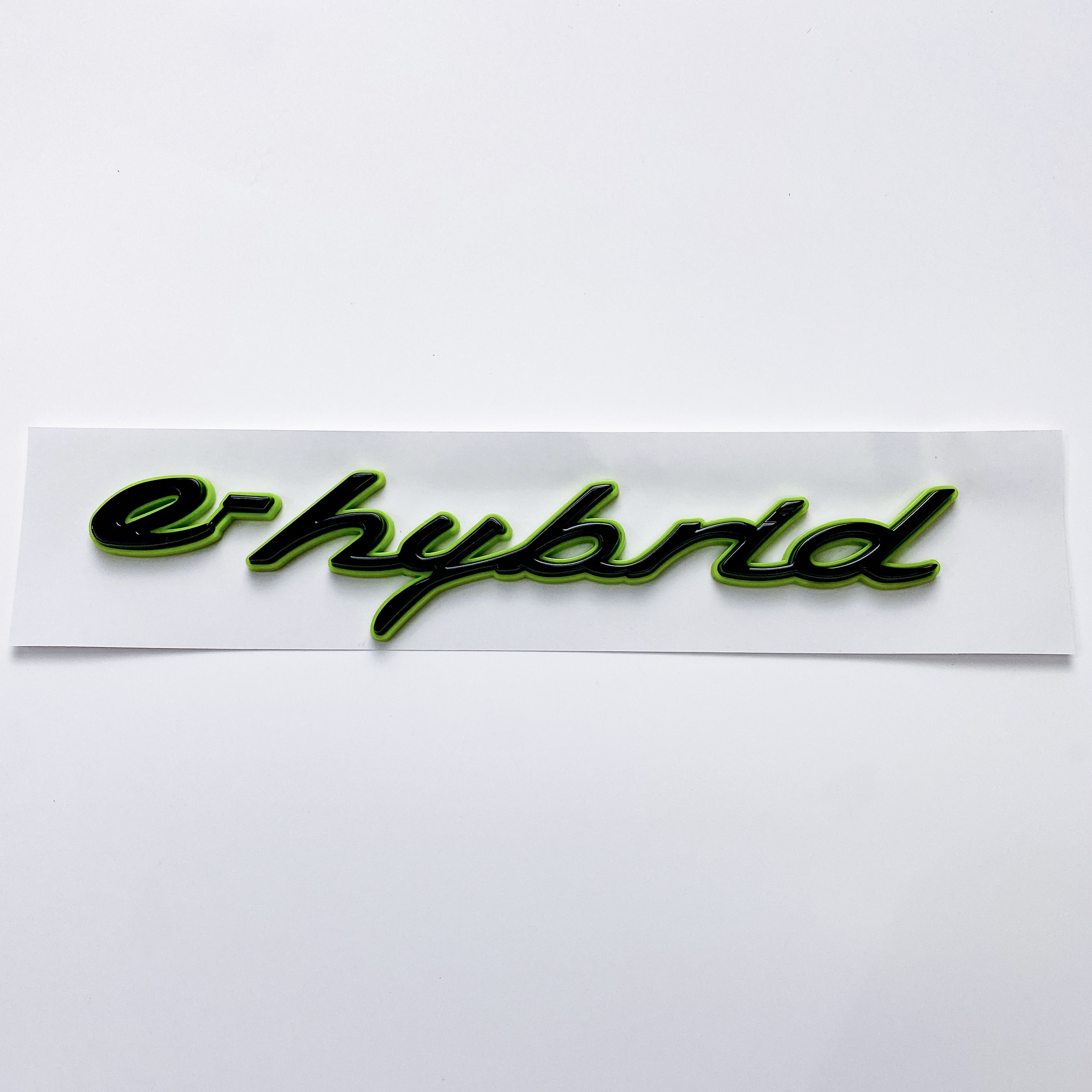 Porsche "e-hybrid" Letter Badge Emblem Car Sticker Green Base Black 971854499C Italiaspares