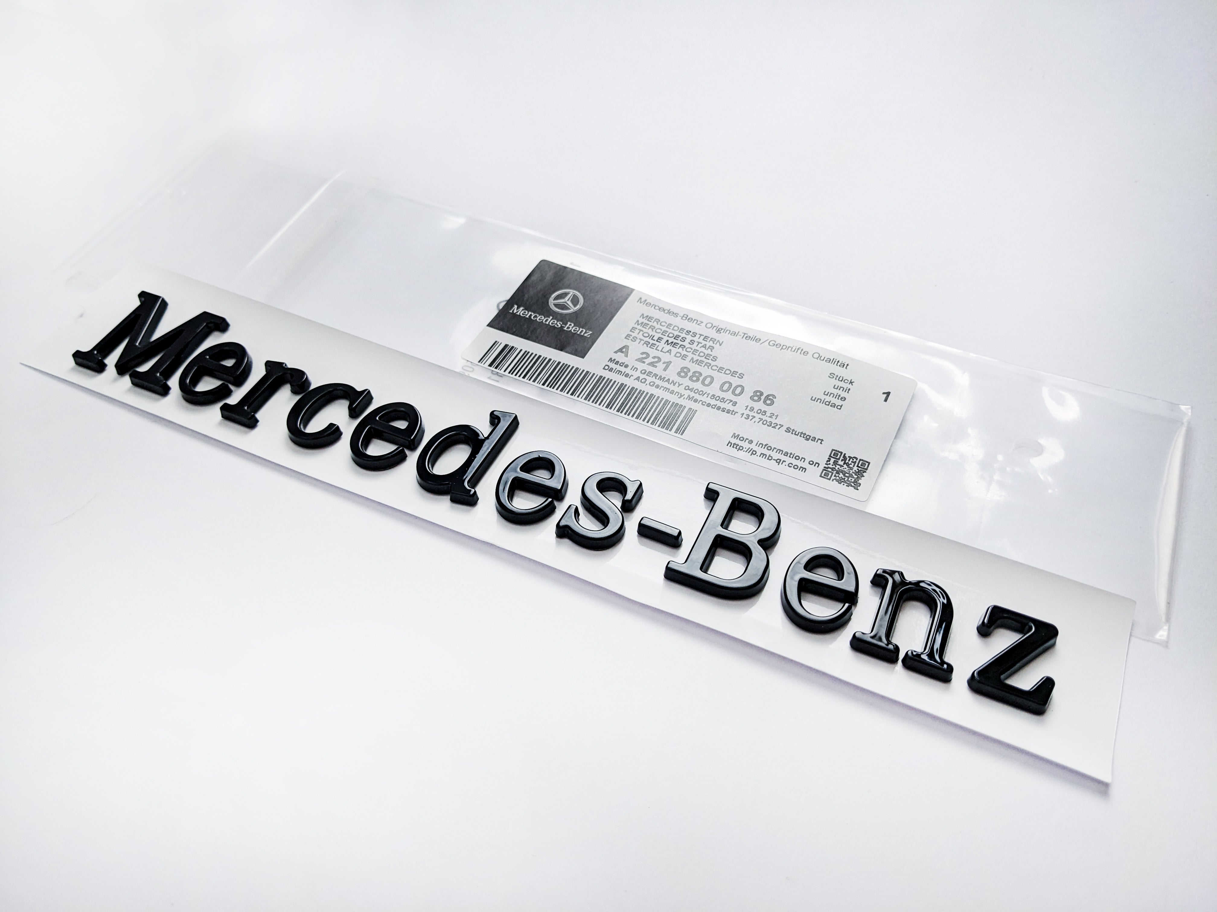 Mercedes "Mercedes-Benz" Letters Trunk Emblem Badge Sticker 1PCS A2218800086 Italiaspares
